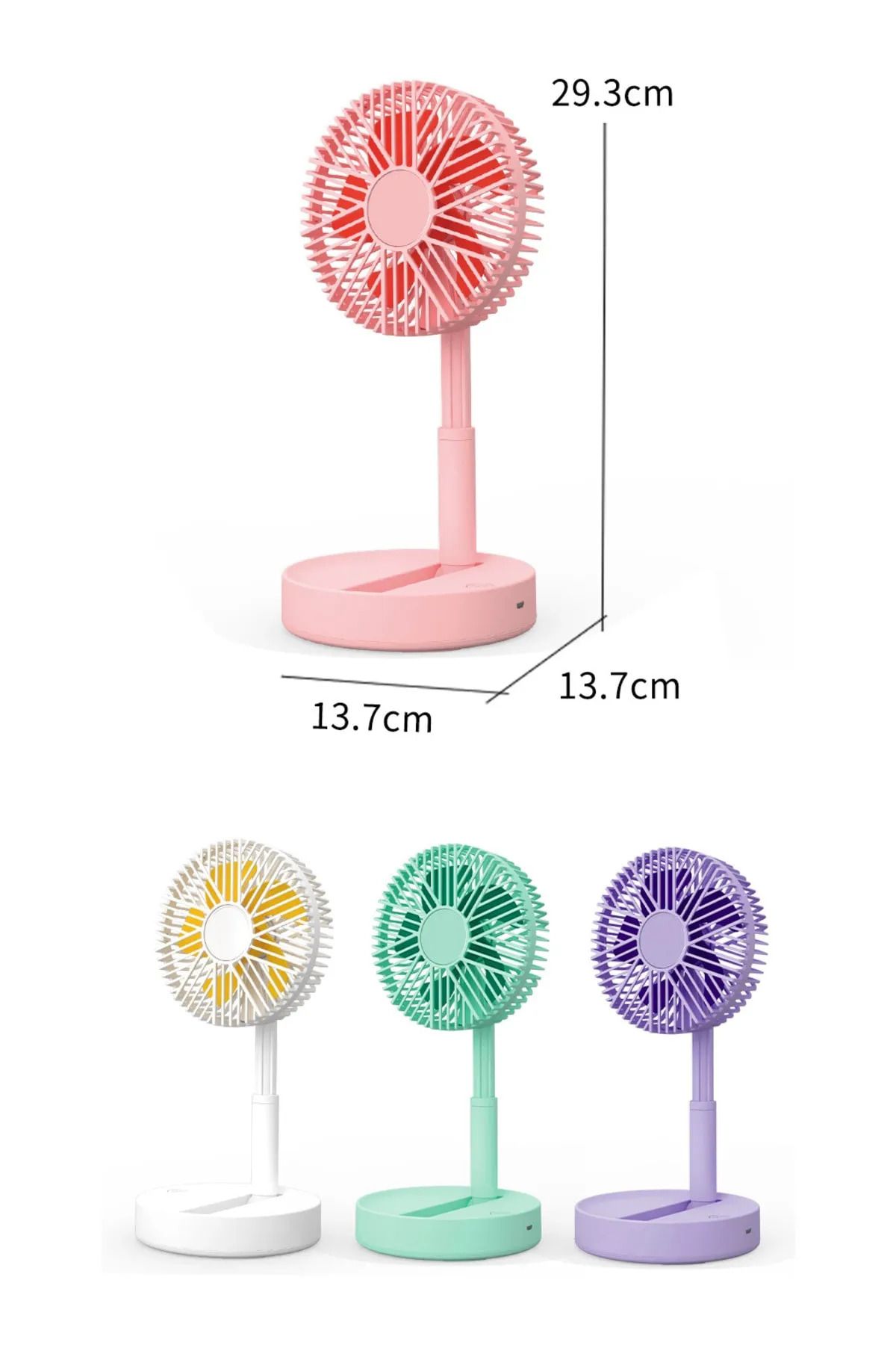 Genel Markalar Taşınabilir Katlanır Fan Şarjlı Usb Fanı Masaüstü Sessiz Fan 3 Kademeli Soğutucu Fan