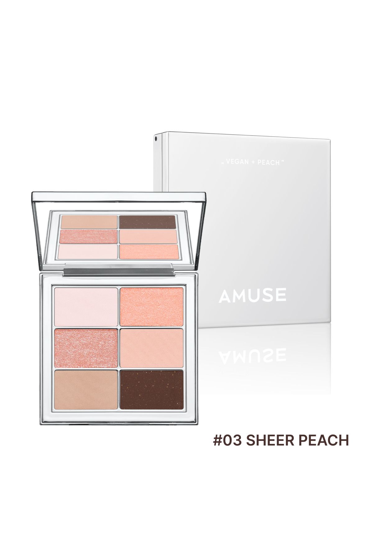 Amuse Eye Vegan Sheer Palette - Işıltı Katan Kolay Uygulanabilir Far Paleti 1.6g X 6g #03 Sheer Peach