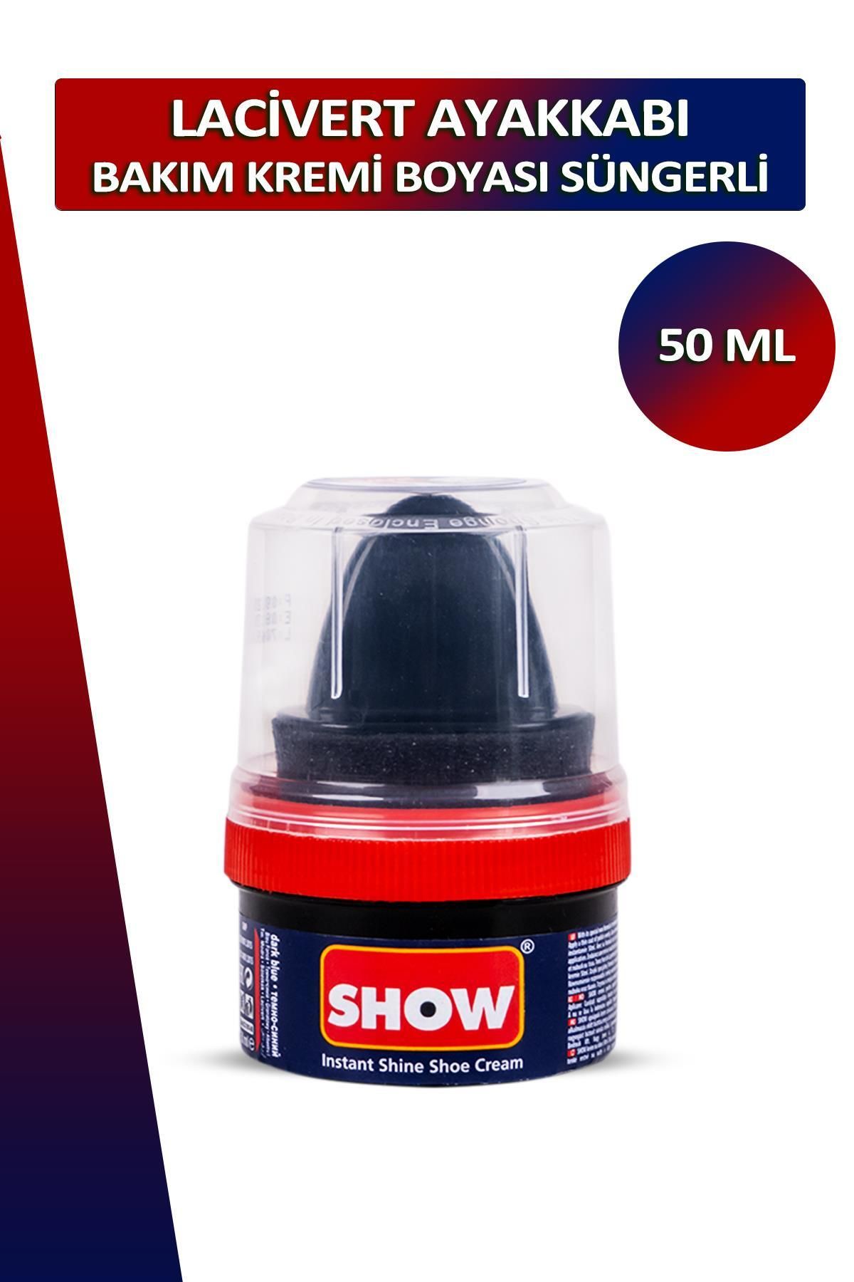 Dopar Bağcık Show Lacivert Ayakkabı Bakım Kremi Boyası Süngerli 50 ml Set