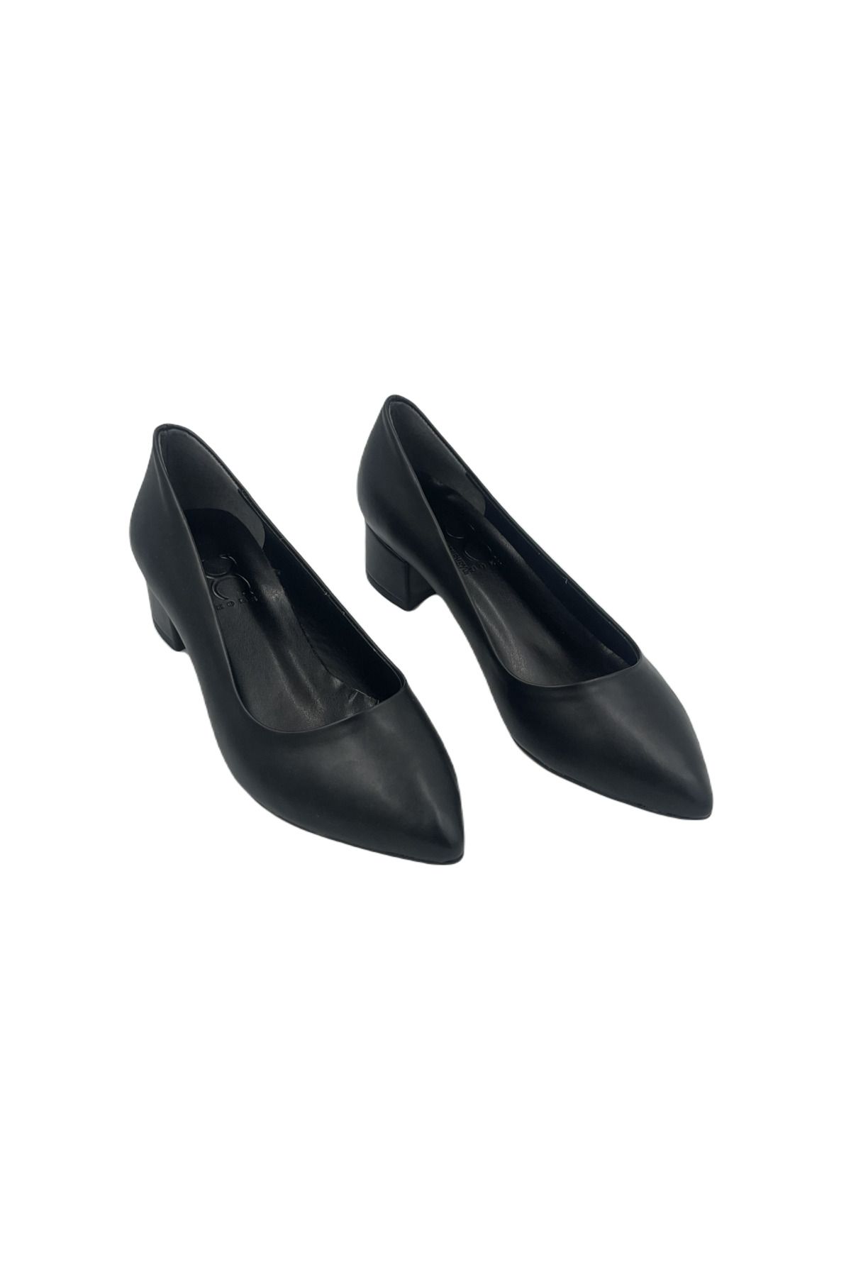 ERENİM Siyah Kısa Topuk Kadın Klasik Ayakkabı
