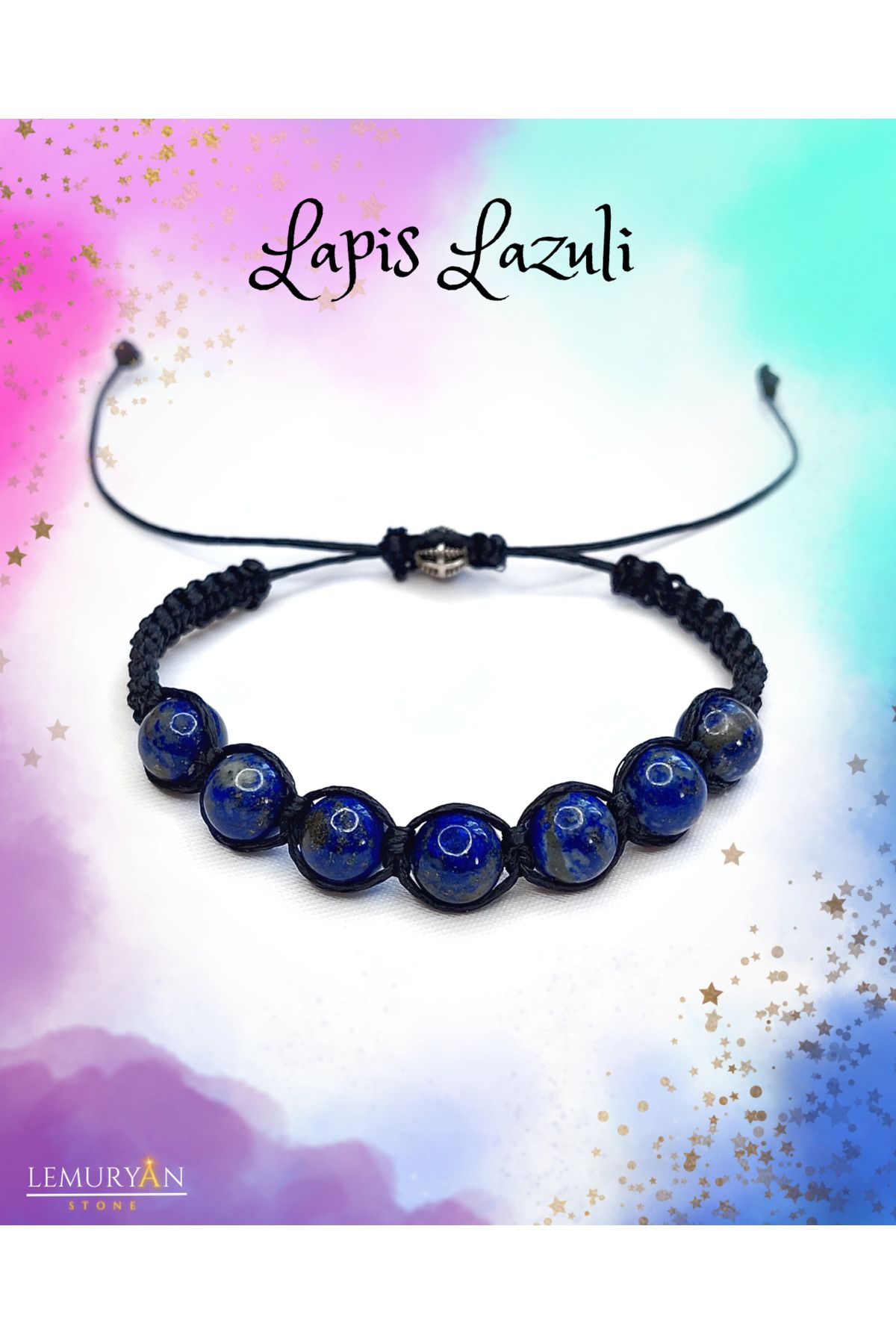 Zümrüdüanka Stone Orijinal Lapis Lazuli Makrome Örgülü Doğaltaş Unisex Bileklik