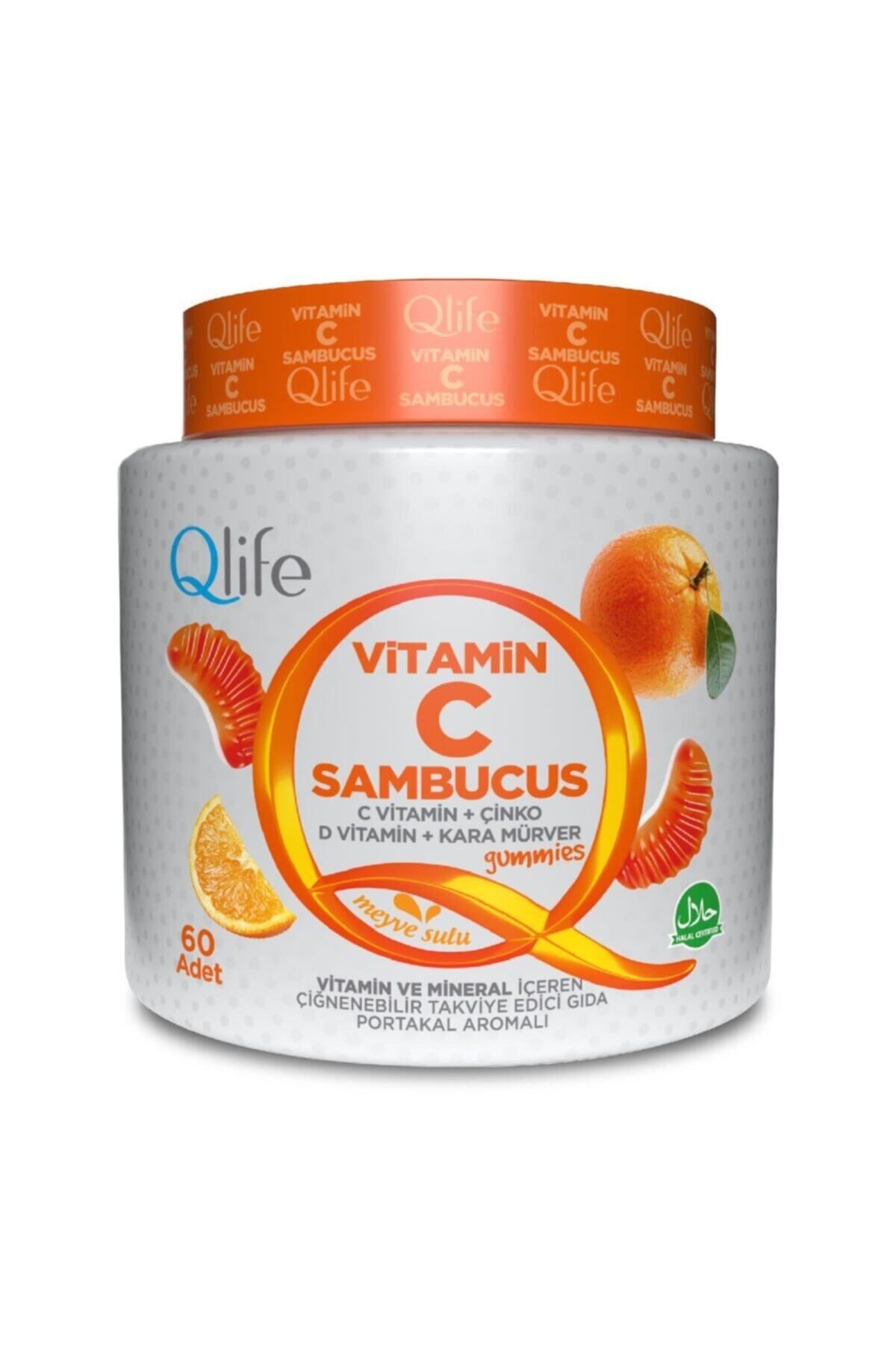 Q LİFE Vitamin C Sambucus Gummies 60 Çiğnenebilir Tablet