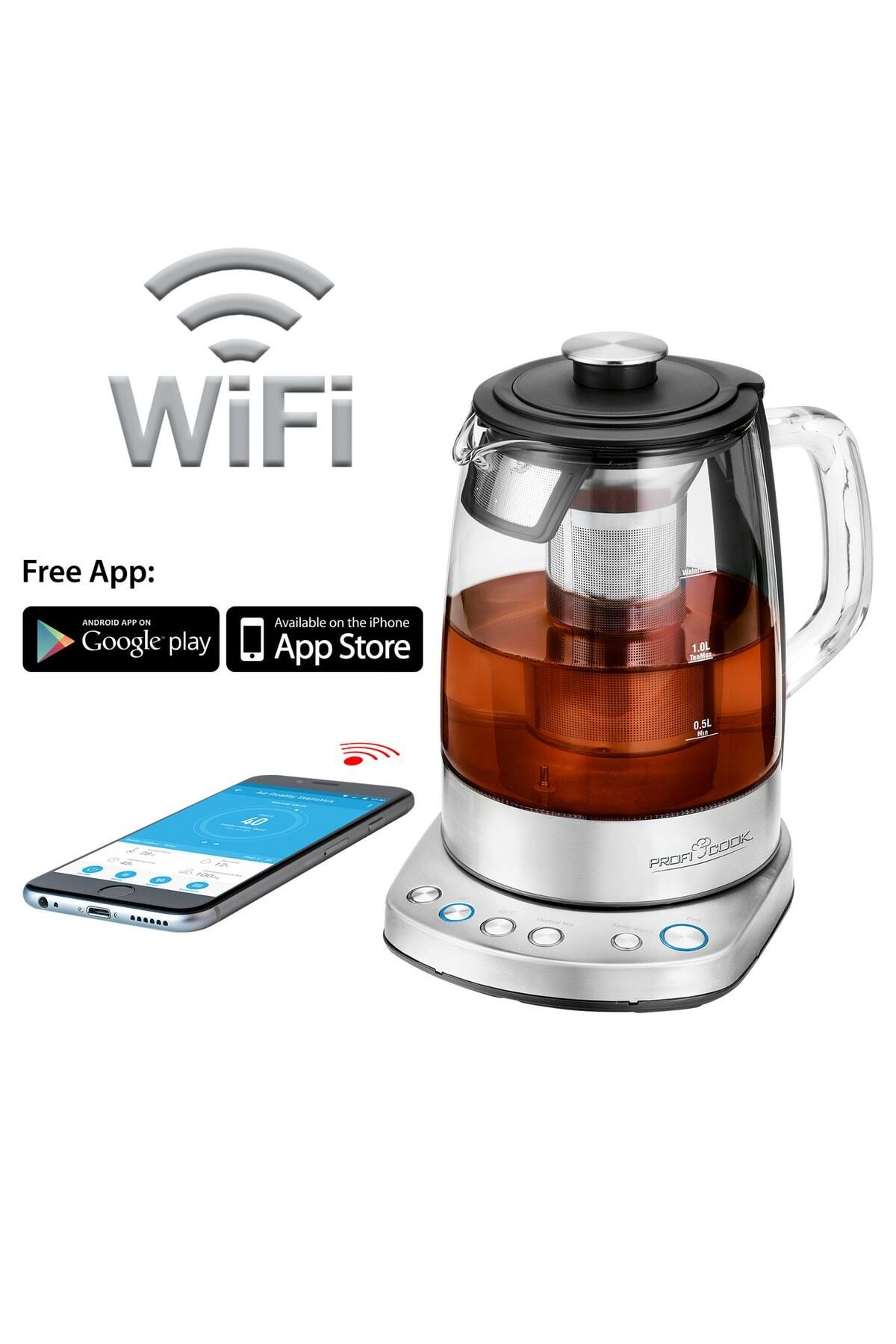 ProfiCook WiFi'li Çay Demleme Makinesi / Su Isıtıcısı / Kettle PC-WKS 1167 G