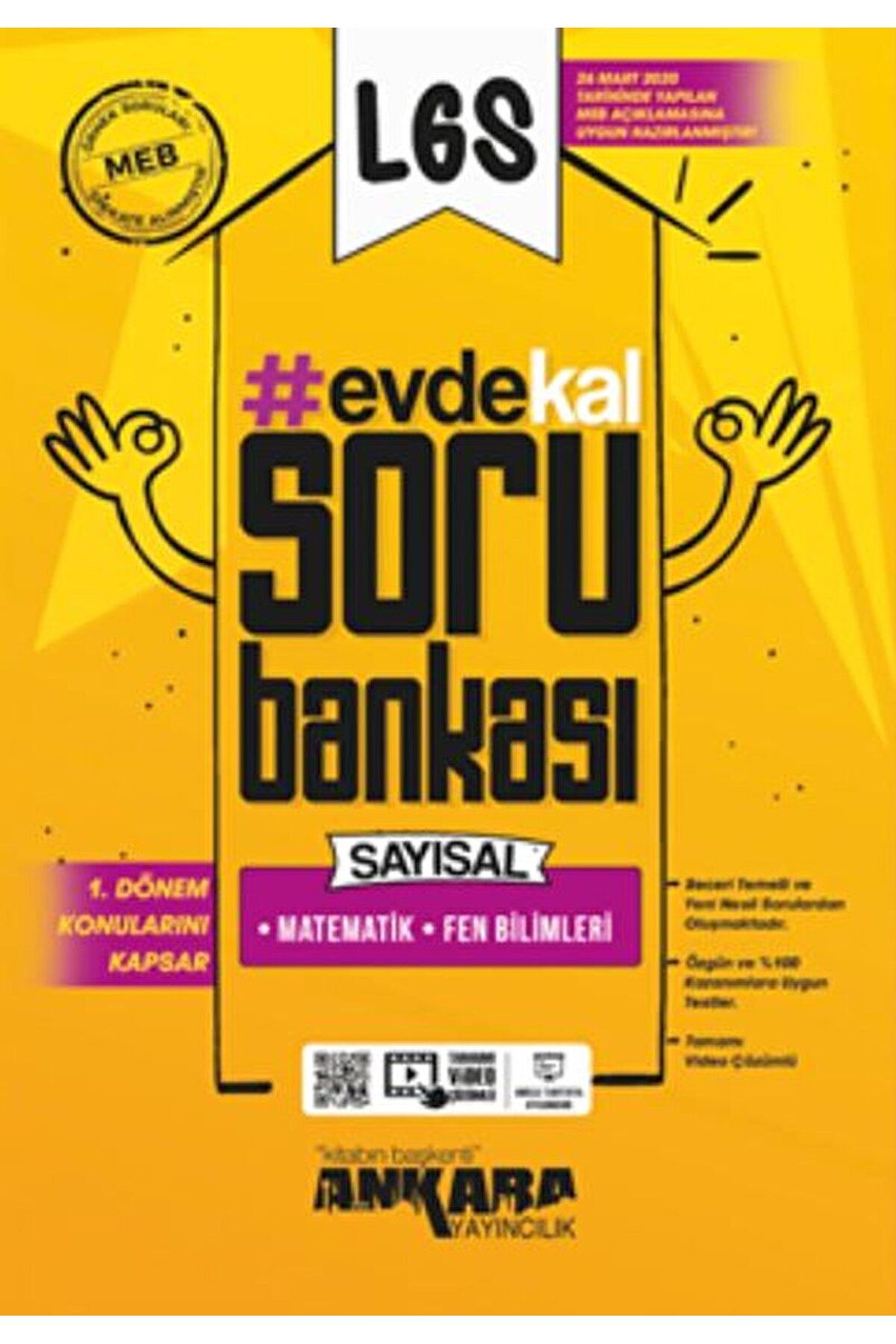 Ankara Yayıncılık LGS 1. Dönem Evde Kal Sayısal Soru Bankası / Kolektif / Ankara Yayıncılık / 9786052662212