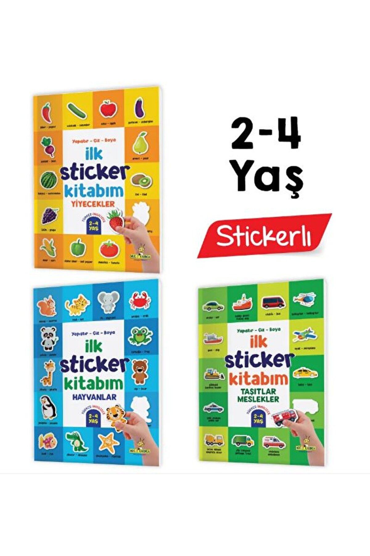 Yükselen Zeka Yayınları İlk Sticker Kitabım 2-4 Yaş / Yapıştır-Çiz-Boya (Taşıtlar-Hayvanlar-Yiyecekler) / 9786257632331