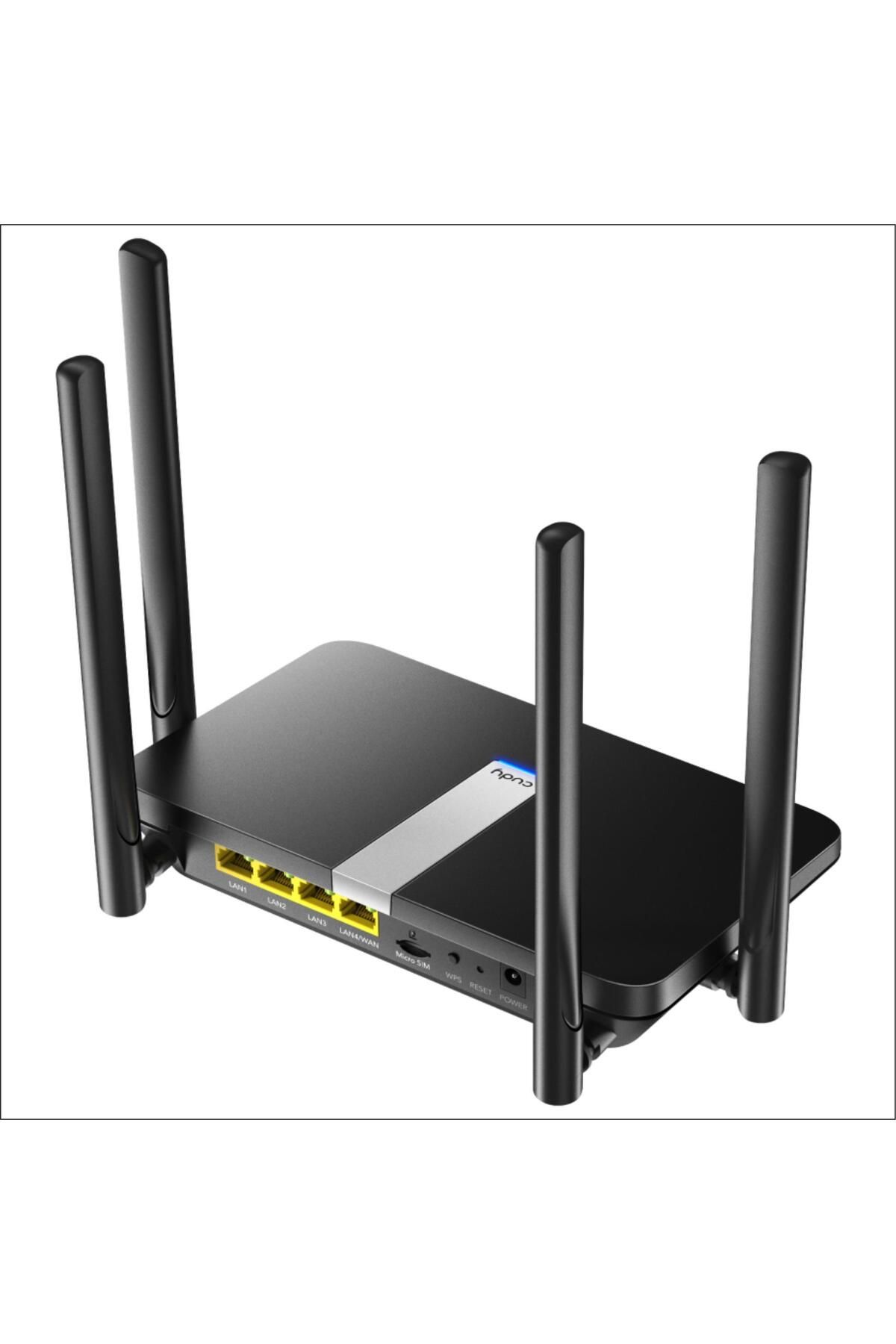 cudy LT500 2,4GHz 300Mbps, 5GHz 867Mbps, 4 Port Wi-Fi Mesh 4G LTE DDNS Router (AC1200 Serisi)