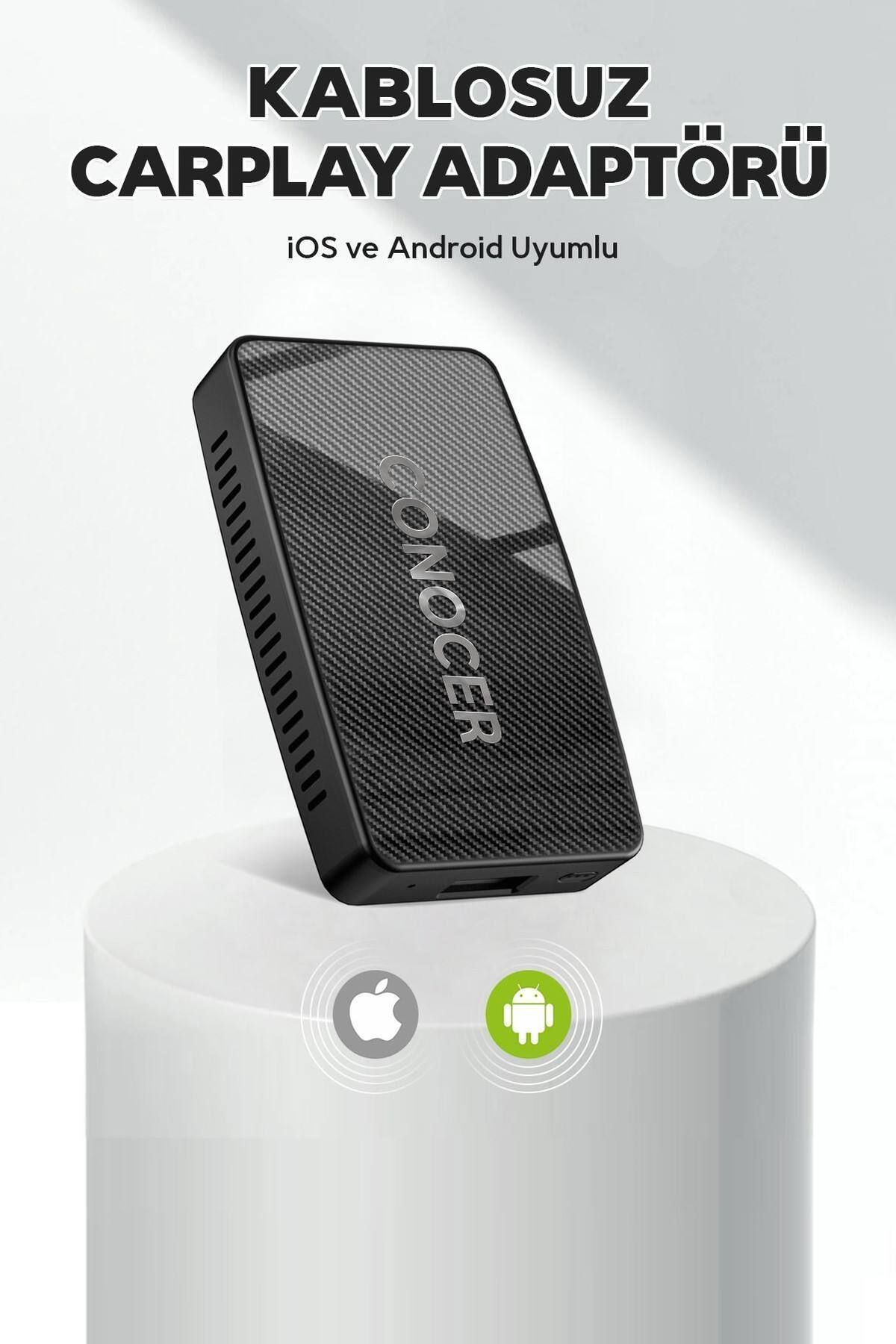 Genel Markalar Iphone iOS ve Android Uyumlu Kablosuz Carplay Adaptörü
