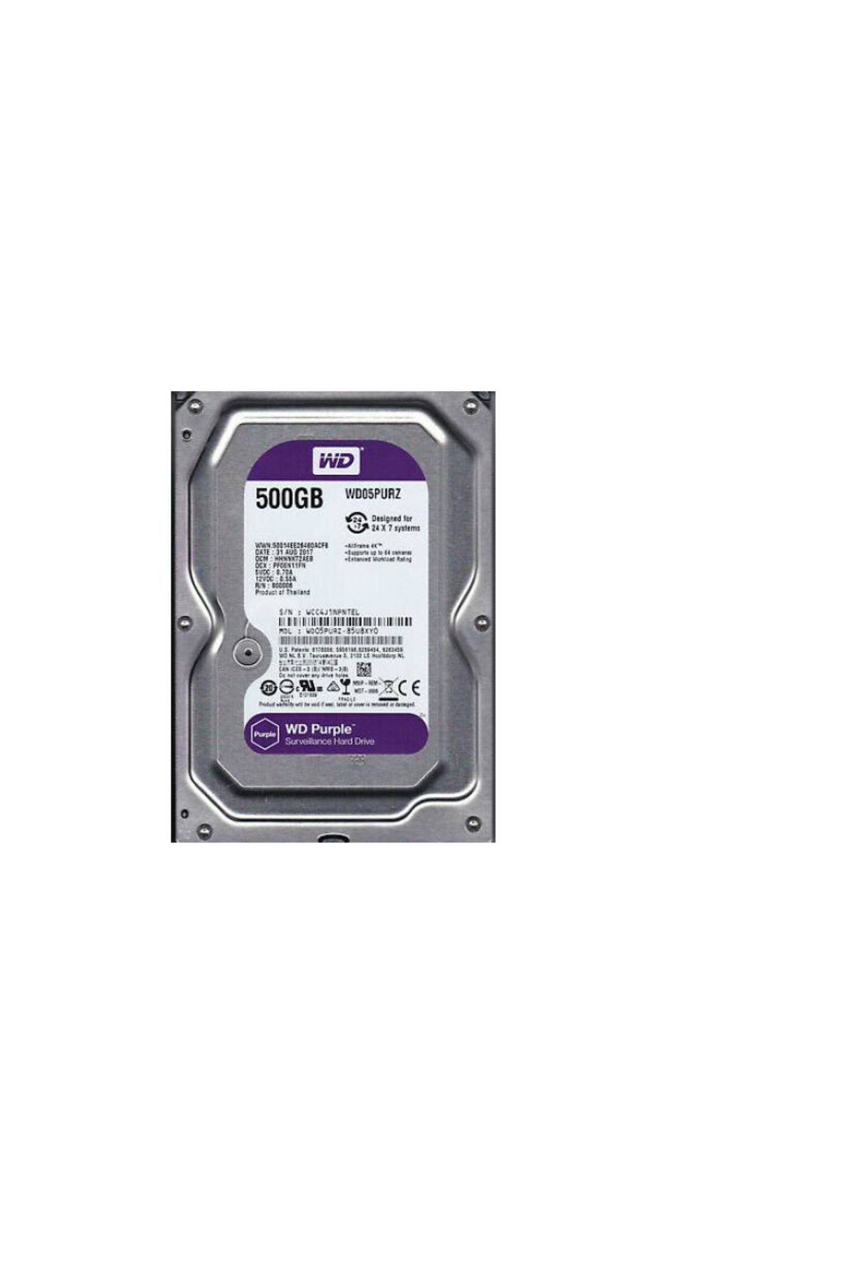 Hedef Market WD Purple WD05PURZ 500 GB 3.5" 5400 RPM HDD Güvenlik Diski