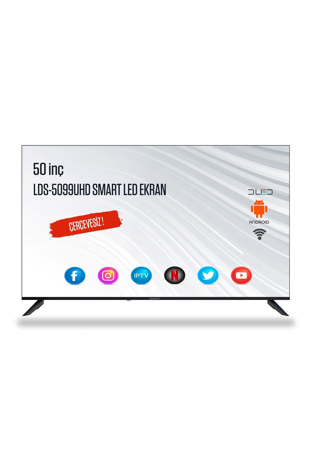 NAVITECH LDS-5099UHD, 50”Framless Android Smart, 4K LED Ekran