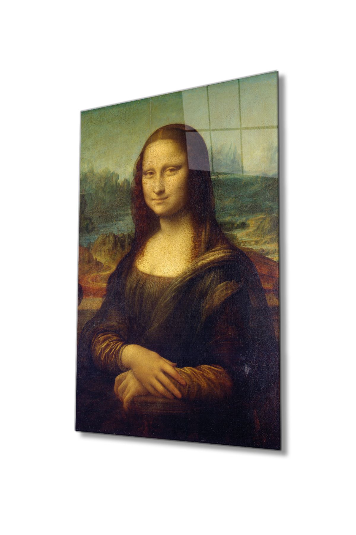 Rosyvien Leonardo Da Vinci Mona Lisa Sanat Cam Tablo, Ev Ofis Duvar Dekoru, Hediyelik, Dayanıklı Temperli Cam