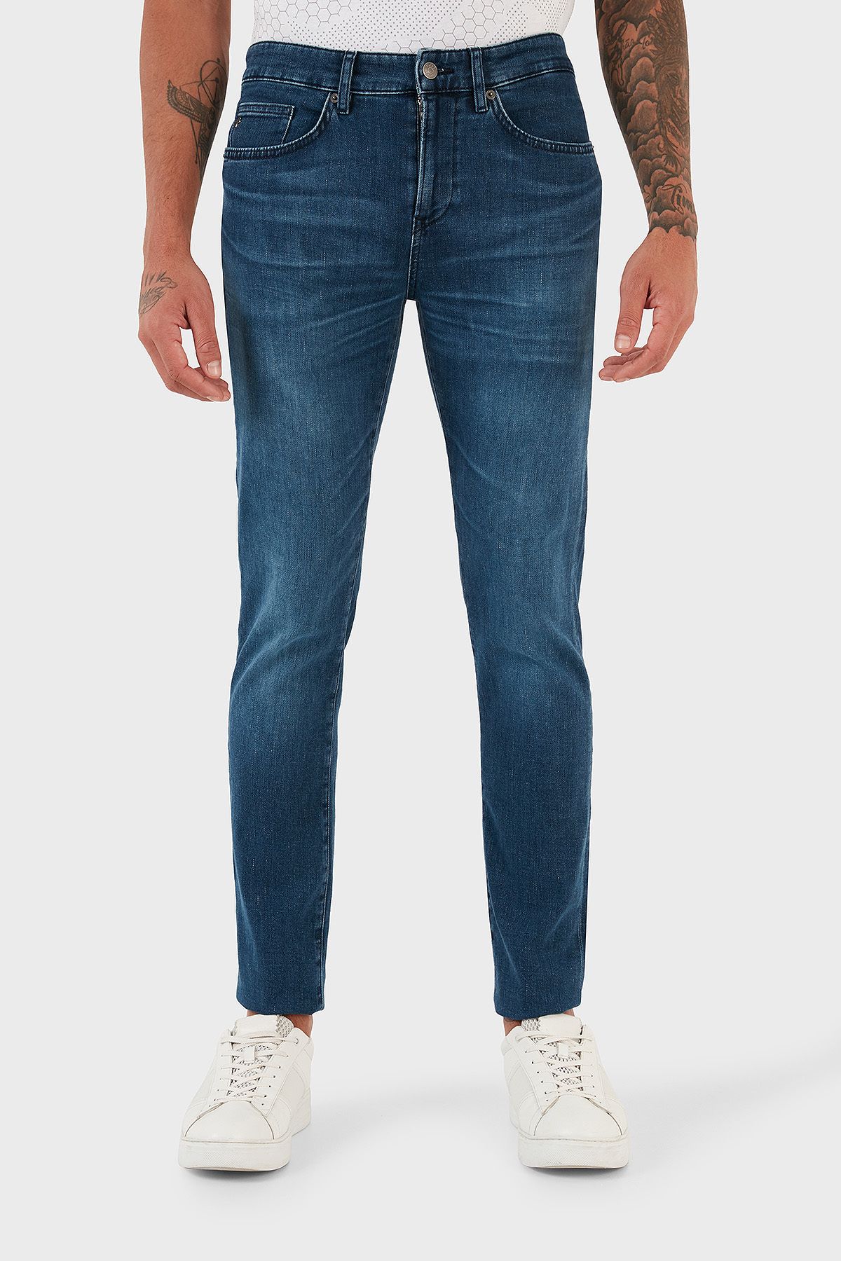 BOSS Delaware3-1 Streç Pamuklu Normal Bel Slim Fit Jeans Erkek Kot Pantolon 50496189 416
