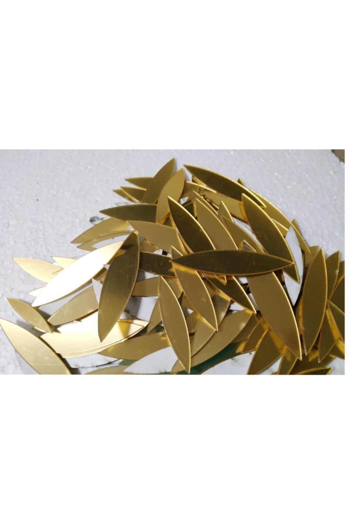 dalgıç tasarım Çiçek Yapragı Gold Ayna Altın Renk Pleksi 100 Adet