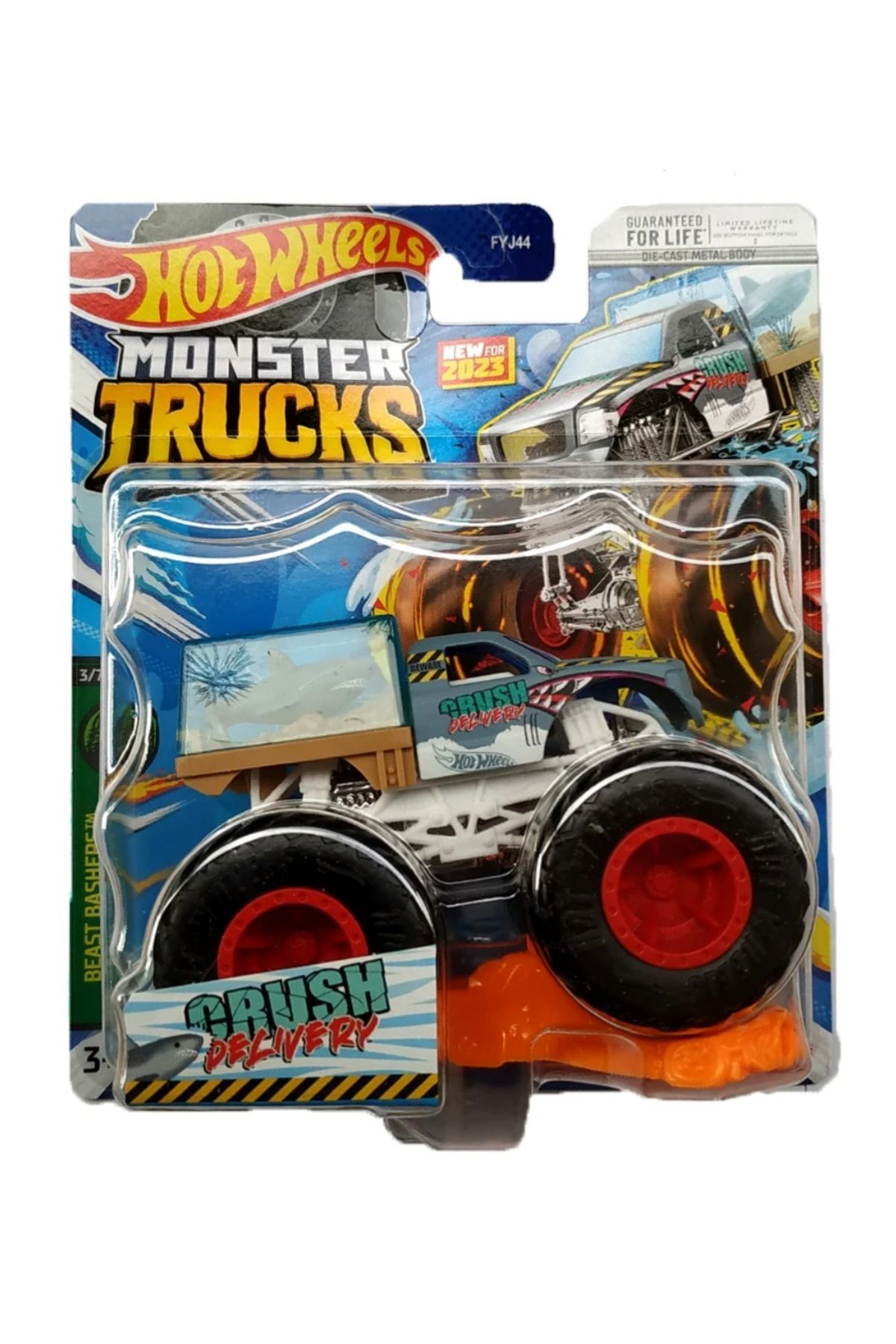 HOT WHEELS Monster Trucks 1:64 Crush Delivery Köpekbalığı Taşıyıcı 2023 Koleksiyonluk Özel seri