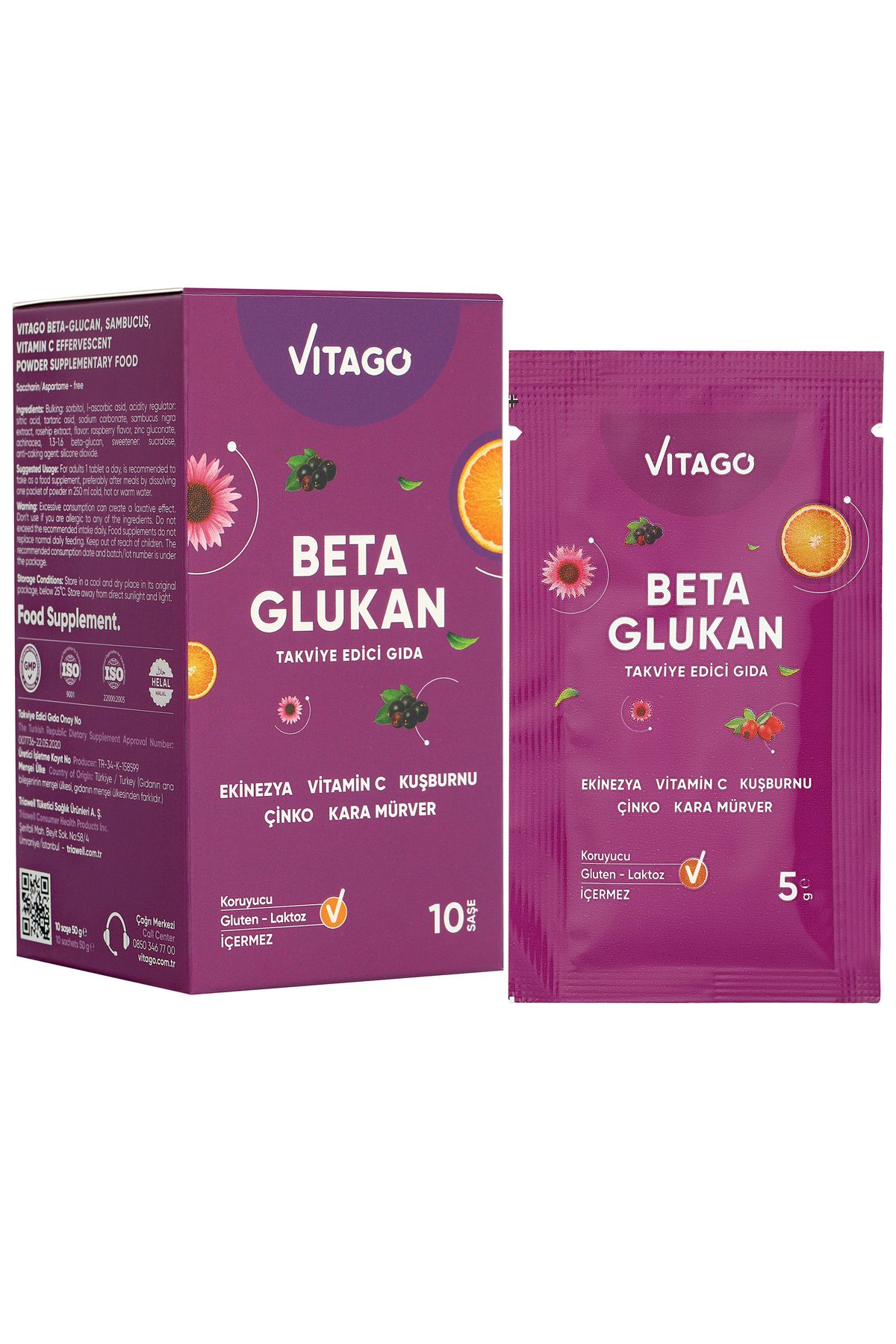 Vitago Beta Glukan Karamürver C Vitamini İçeren Efervesan Saşe