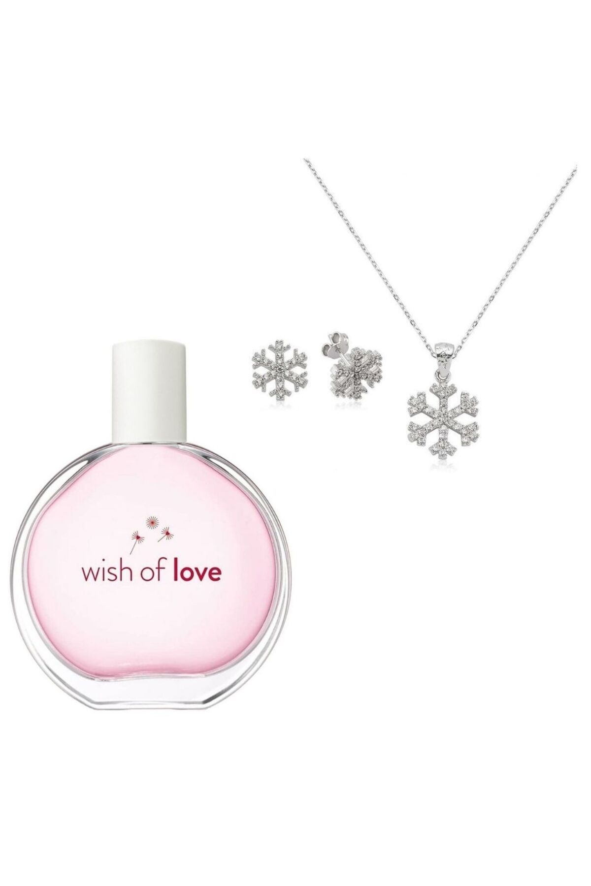 Avon Wish of Love Kadın Parfüm EDP 50 ml Gümüş Kar Tanesi Kolye Küpe Seti