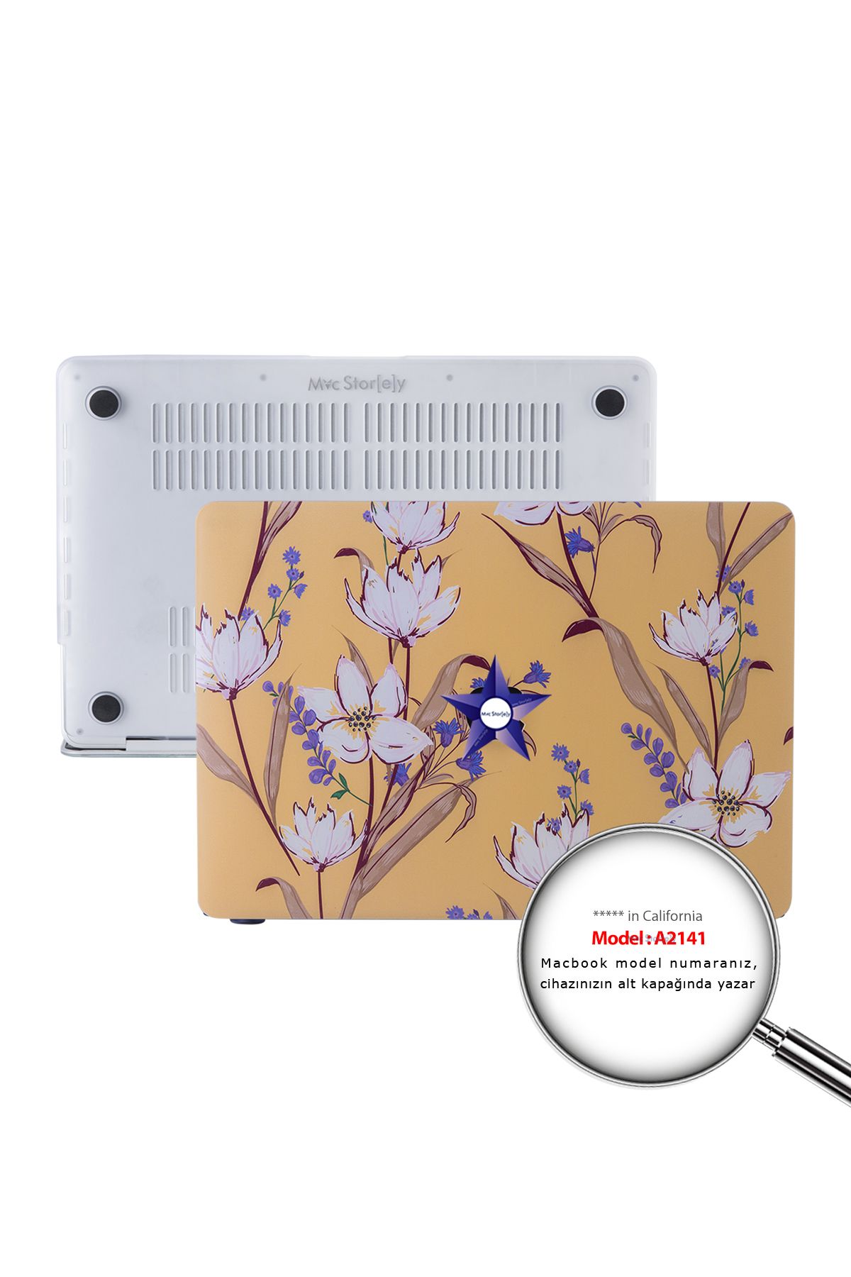 Mcstorey Macbook Pro Kılıf 16inç Flower04 (2019 YILI ÜRETİMİ IÇİN) A2141 Modeli Ile Uyumlu