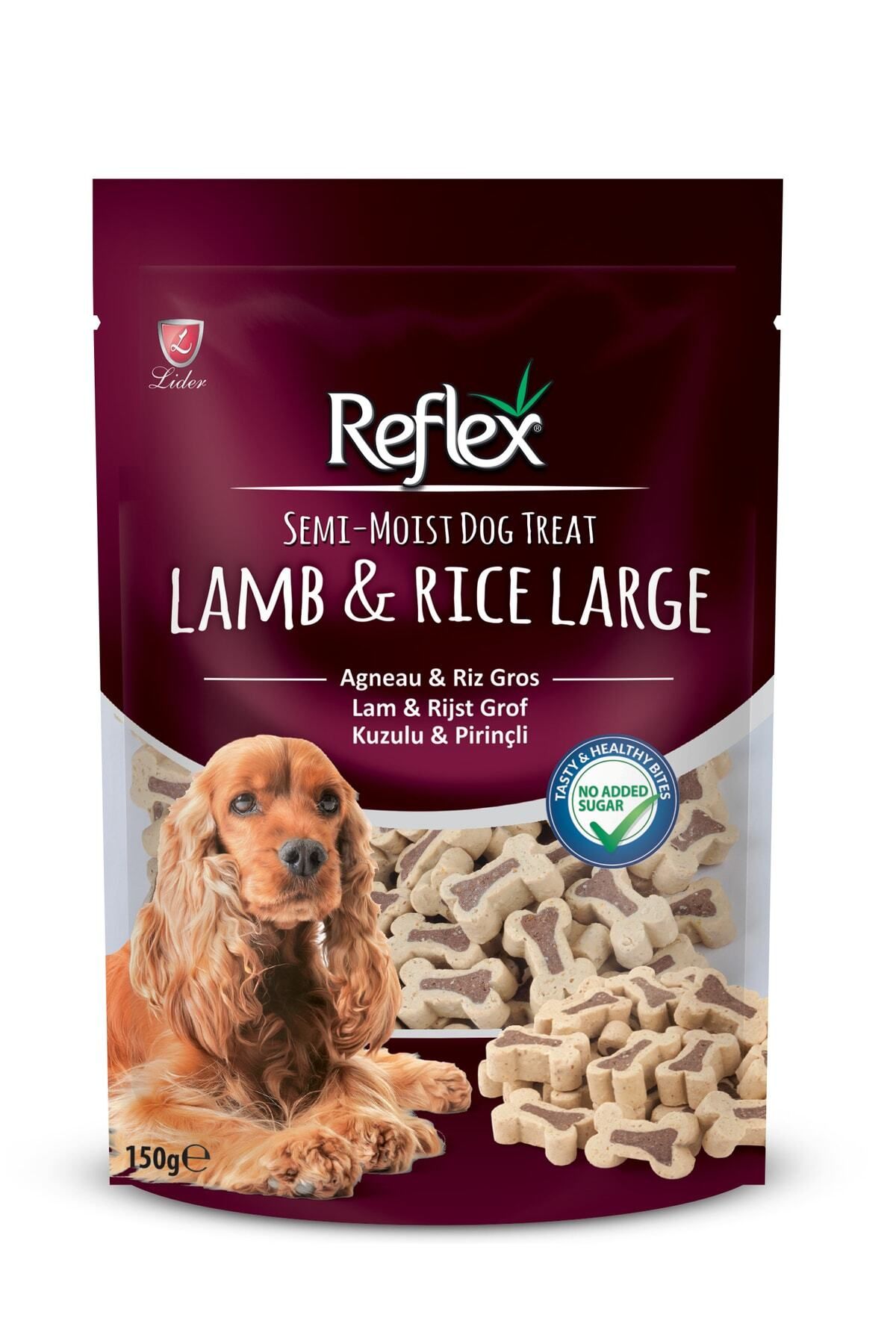 Reflex Plus Reflex Kuzulu ve Pirinçli Yarı Yumuşak Köpek Ödül Maması 150gr