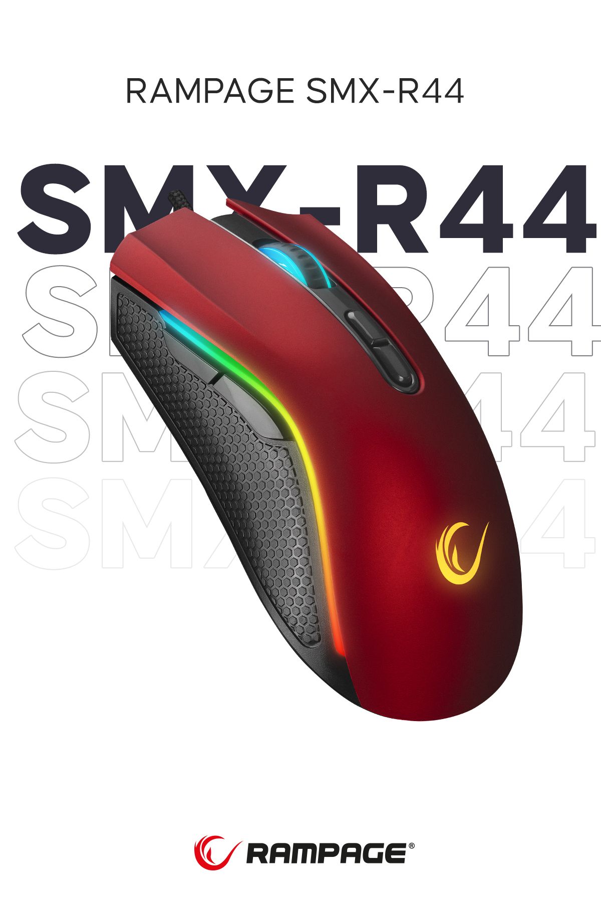 Rampage SMX-R44 Makrolu Kırmızı 6400dpi RGB Ledli Gaming Oyuncu Mouse