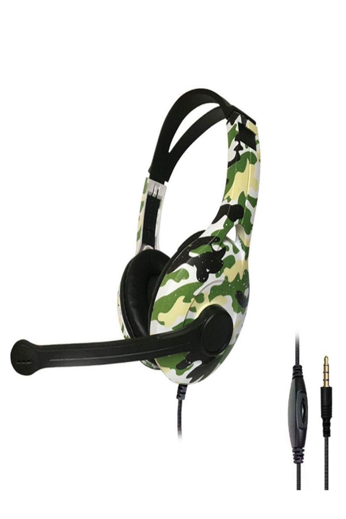 ERMER Kulak Üstü Kablolu Ayarlanabilir Kulaklık Extra Bass Mikrofonlu Oyuncu Sağ Sol Çift Çıkış Games