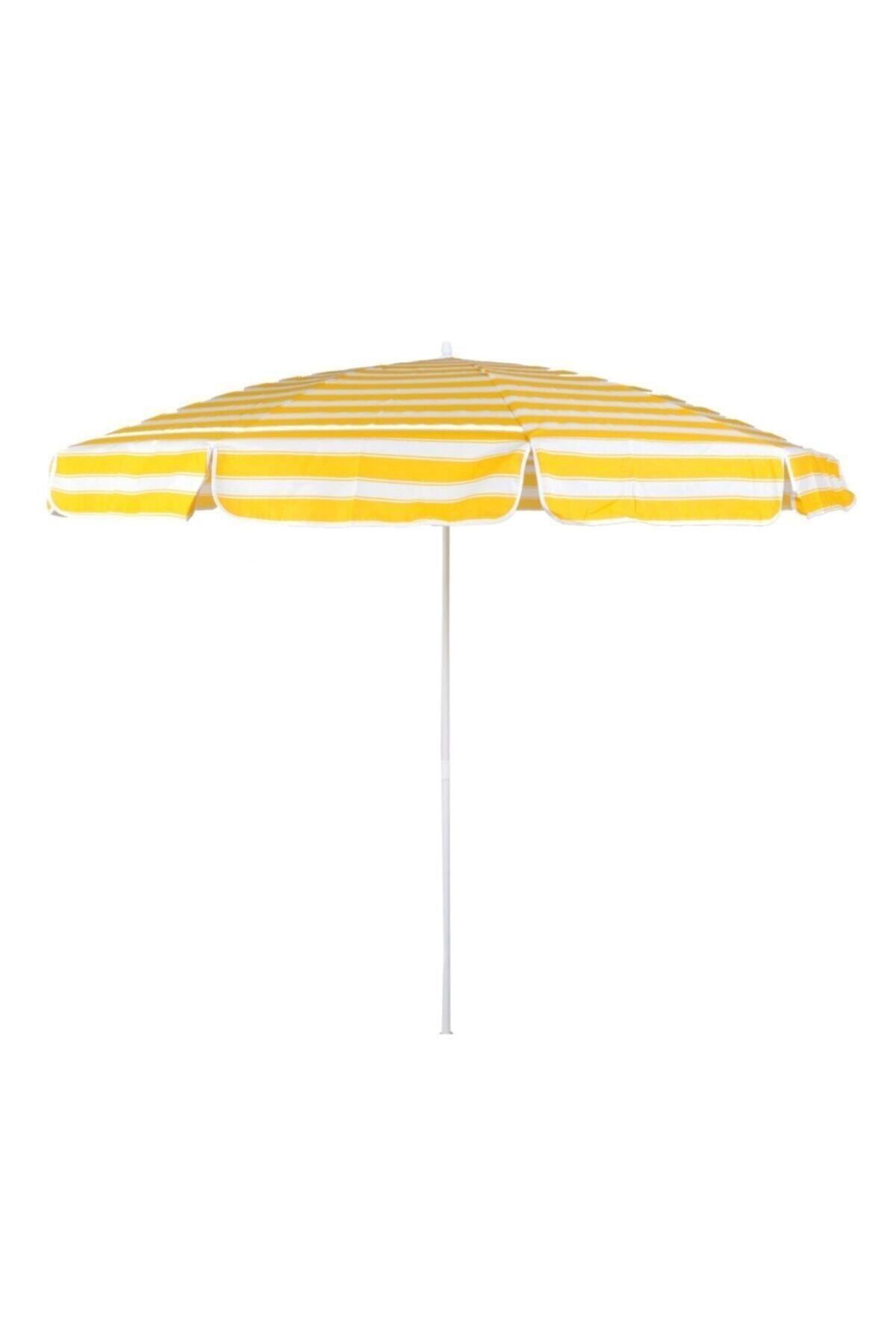 Zey Camping Zeycamping Plaj Bahçe Kamp Şemsiyesi Sarı-beyaz 200 Cm Tasıma Çantası