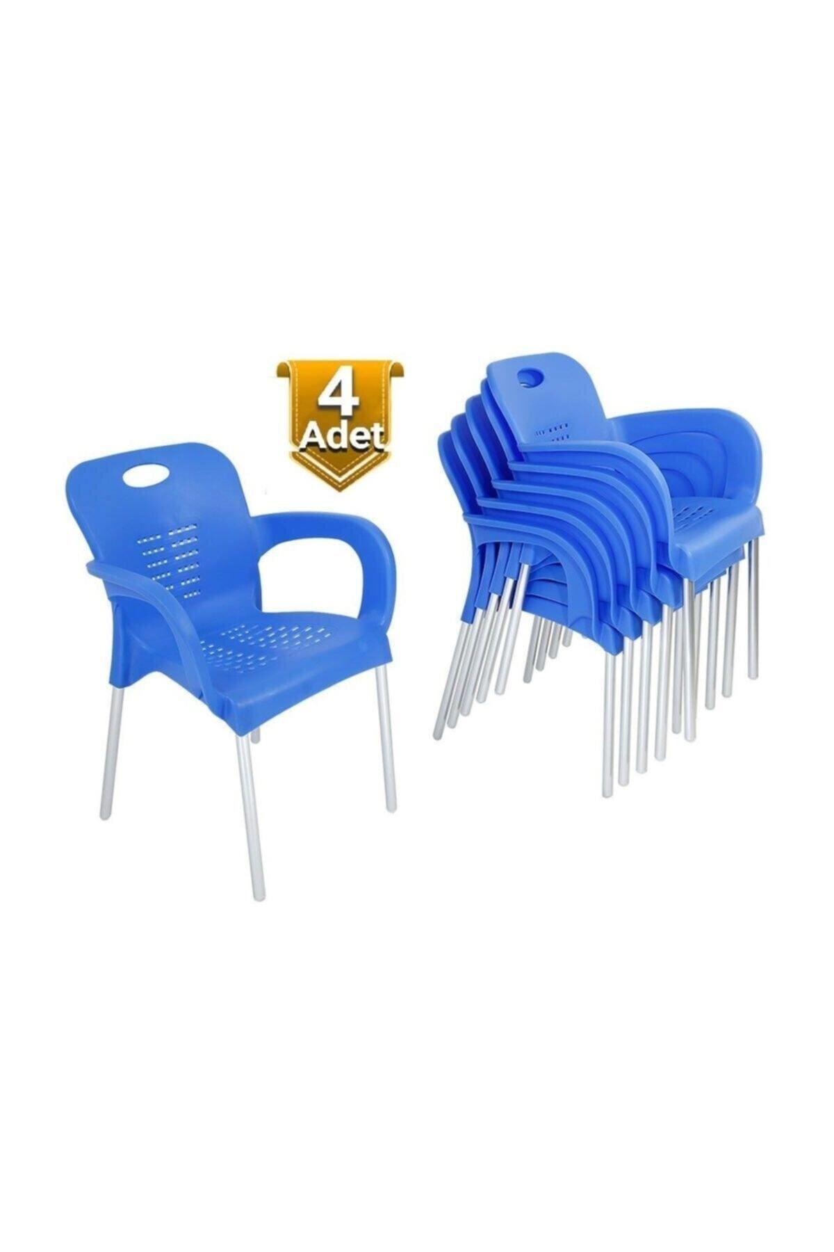 Özel Yapım 4 Adet Metal Ayaklı Plastik Sandalye