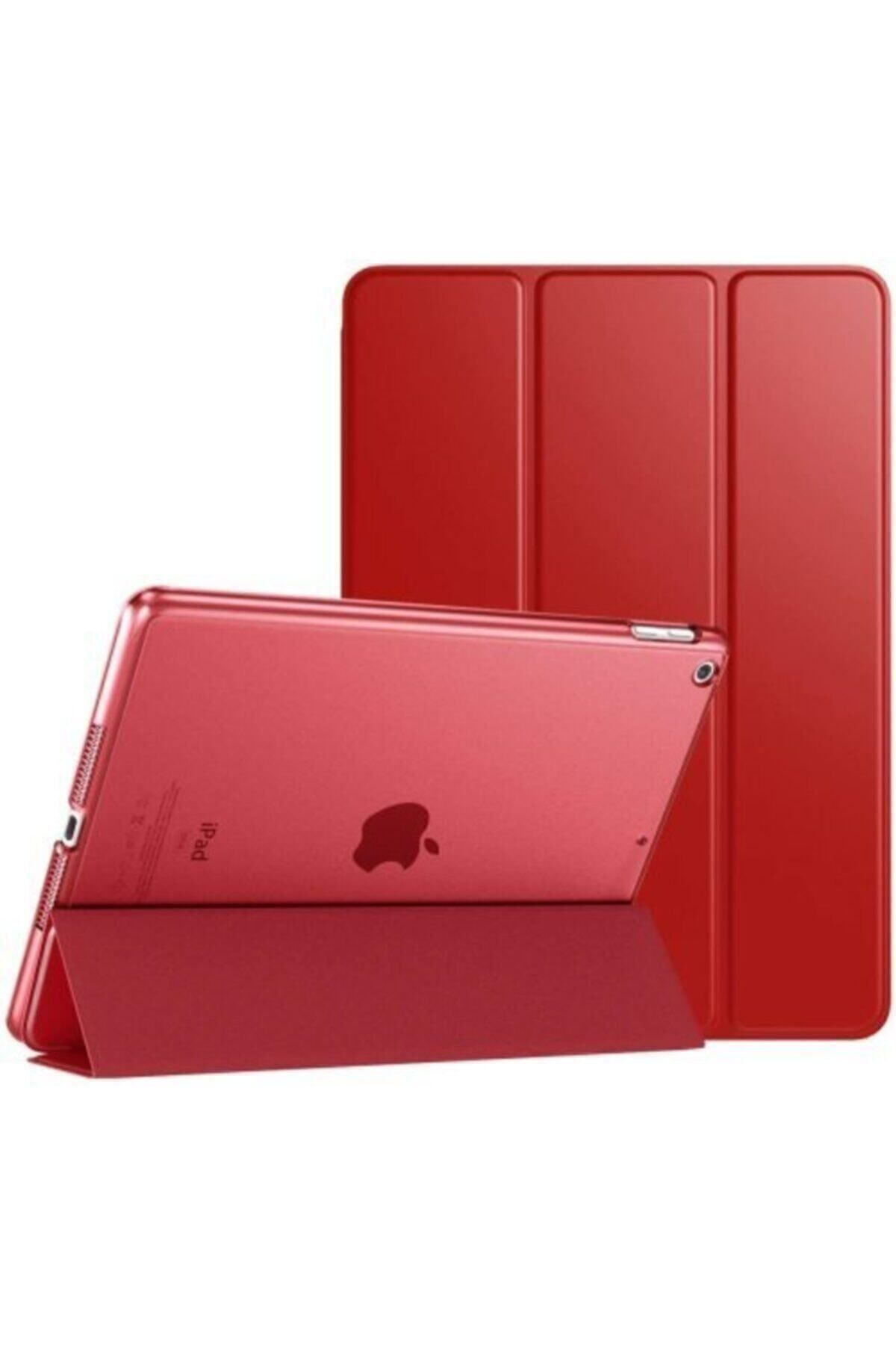 Teknoloji Gelsin Apple Ipad 5. 6. Nesil 9.7" Inc Stand Kılıf Smart Cover Katlanabilir Standlı Akıllı Kapak -kırmızı-
