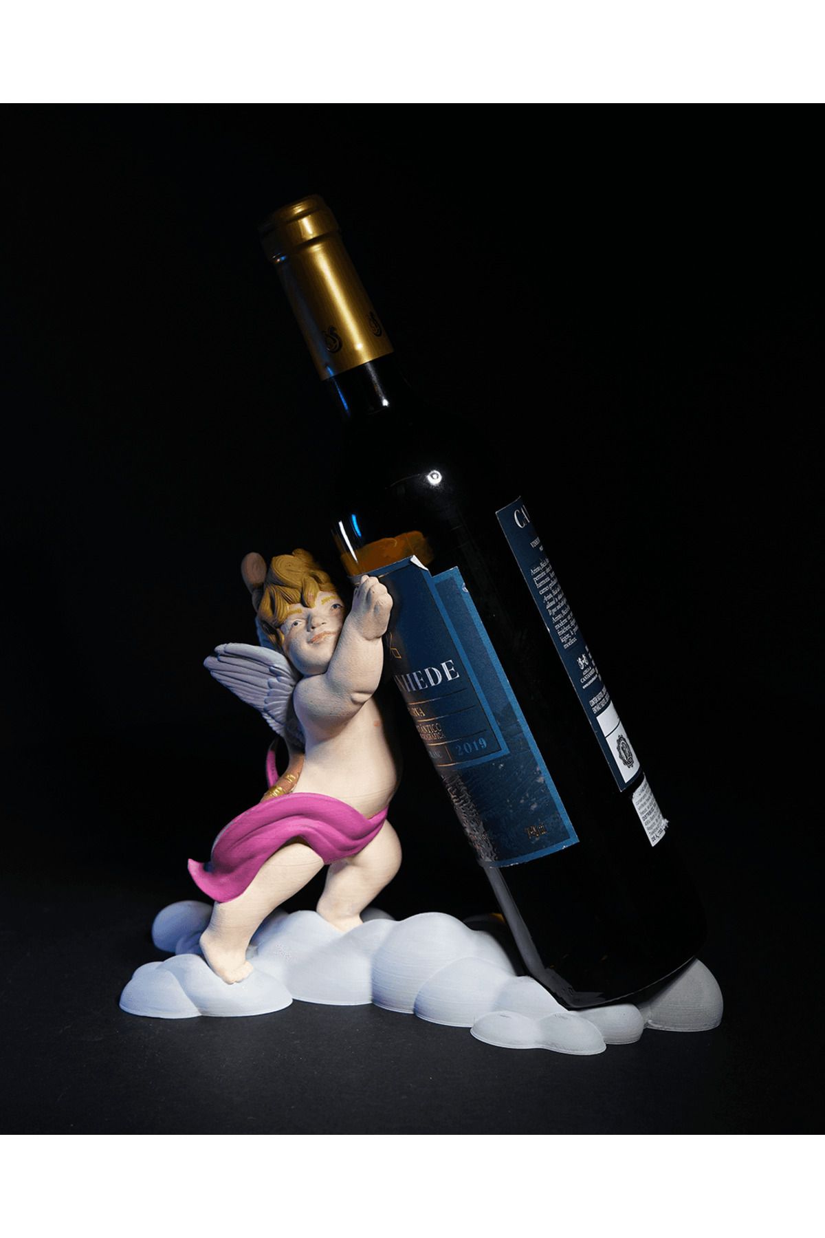 TuransoyCraft Eros Figürlü Dekoratif Şarap Şişesi Yağdanlık Tutucu Şaraplık