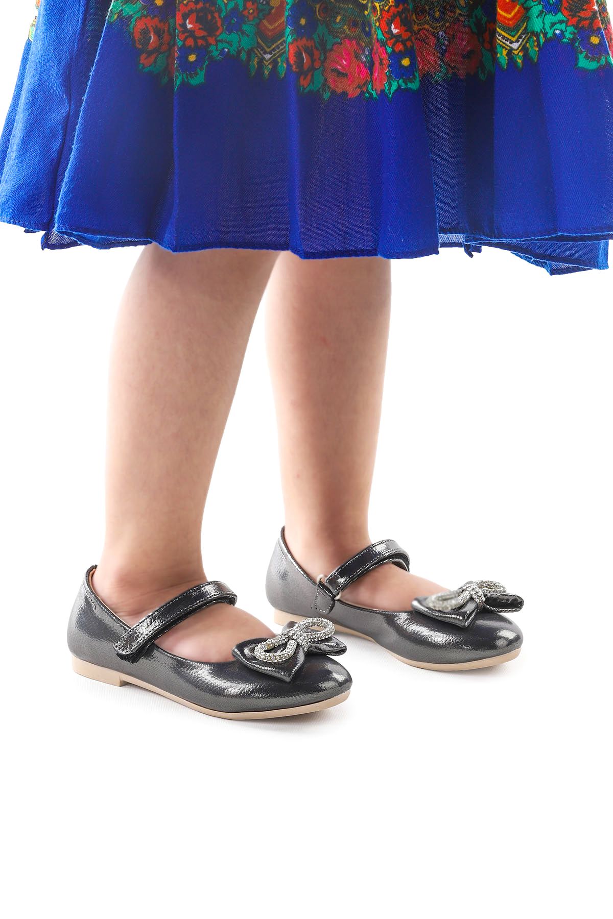 Kiko Kids Papyon Taşlı Cırtlı Kız Çocuk Babet Ayakkabı 254 Vakko