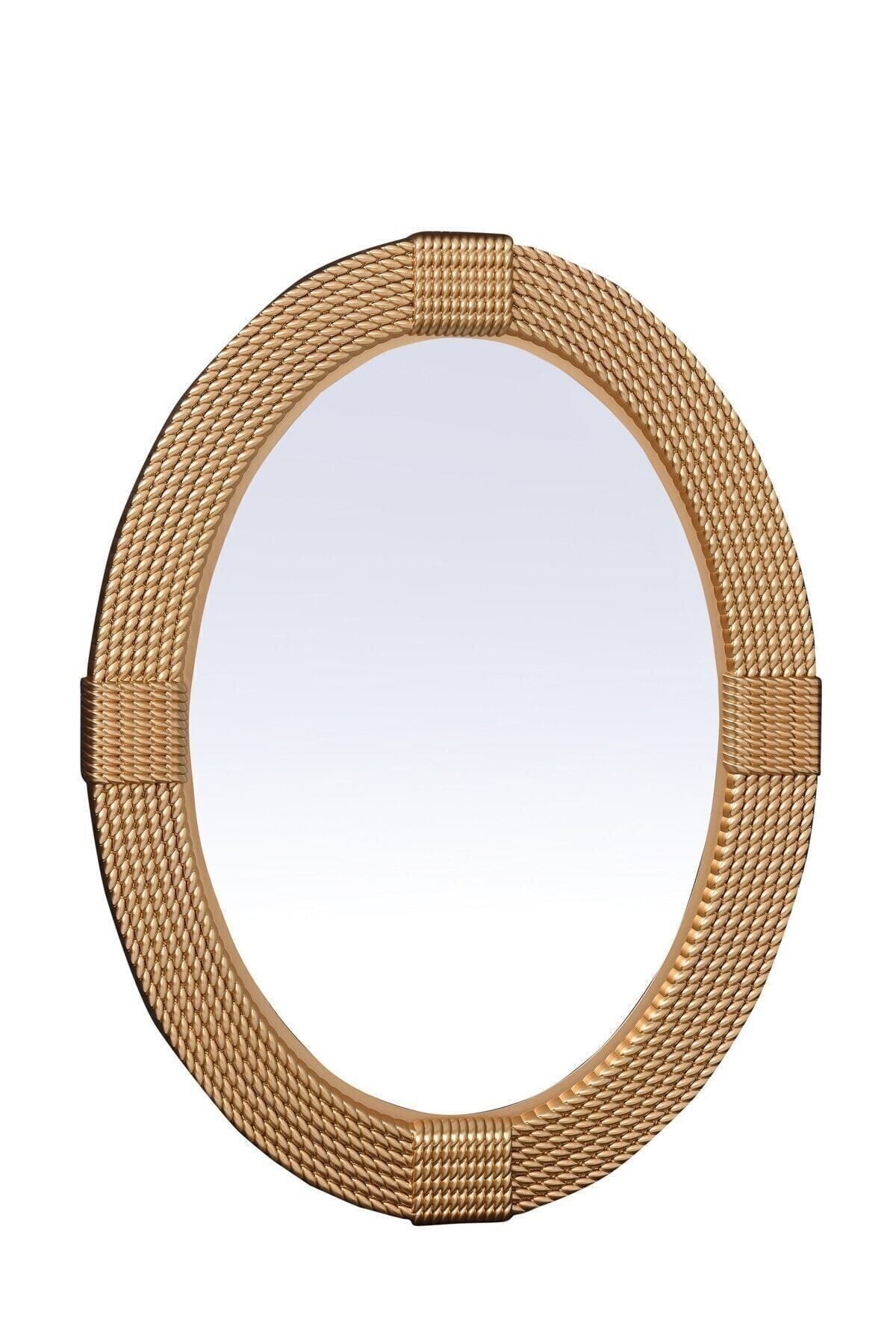 Tuğbasan Dekoratif Örgü Oval Ayna 979 Altın Fma08403
