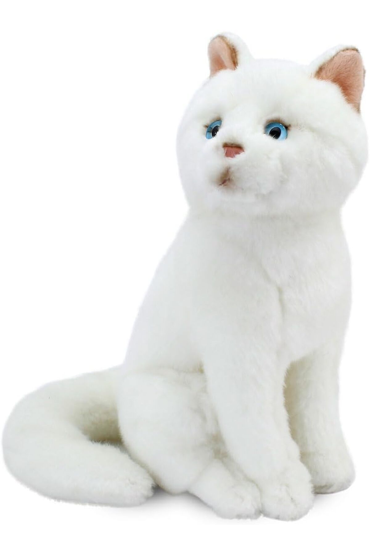 Genel Markalar Animals Of The World Oturan Kedi Peluş Oyuncak, Beyaz, 22cm