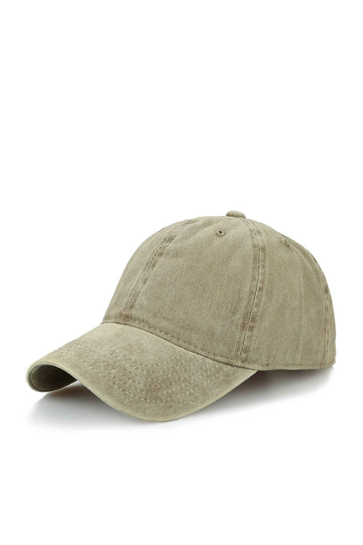 Ritagarcia Unisex Yıkamalı Eskitme Haki Kep Şapka