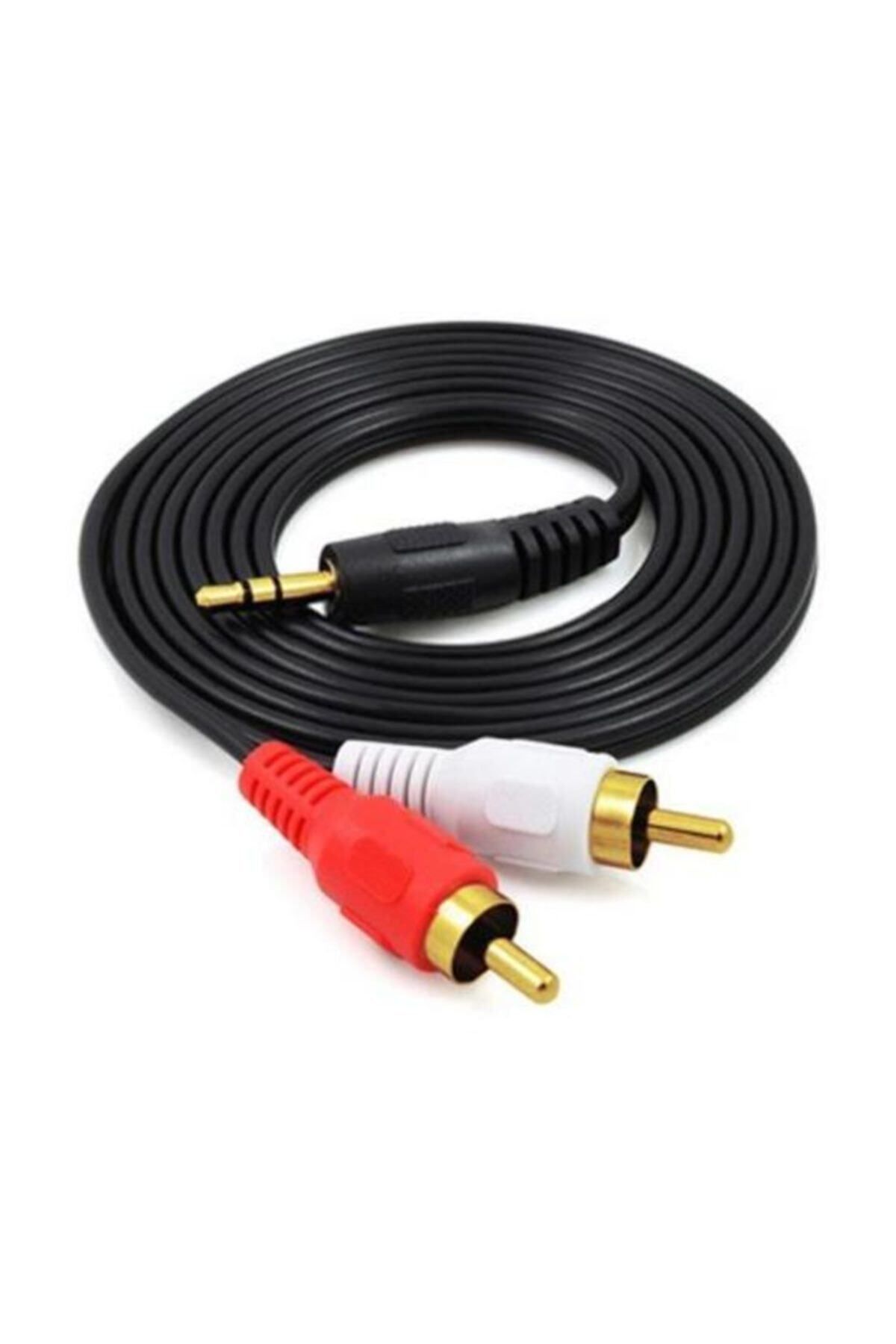 ULTRATEKNO 3.5 Mm Stereo To 2rca Kablosu Aux Tos Ses 1.5 Mt Kablo Sound Audıo Erkek Ara Kulaklık Standart