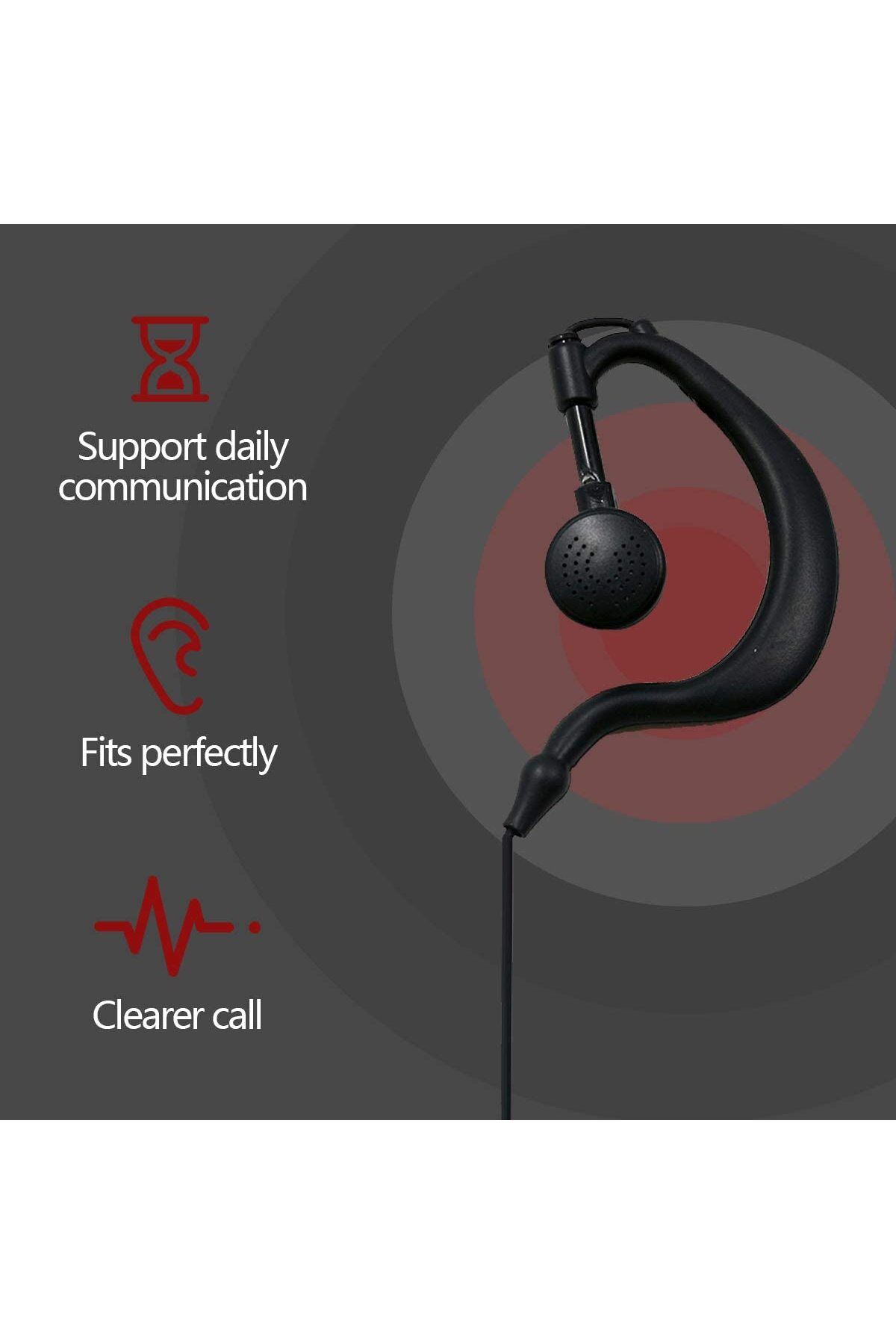 Axe Tools Kaliteli Bas Konuş Mikrofonlu Kulak Arkasıi Ajan Telsiz Kulaklık Kenwood Tyt Baofeng Teknoben Uyumlu