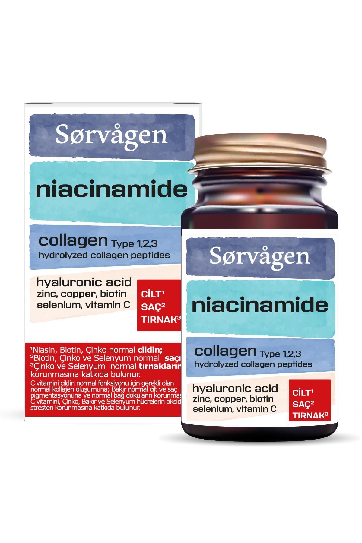 Sorvagen Niacinamide Collagen / Kolajen Hyaluronic Acid Tablet