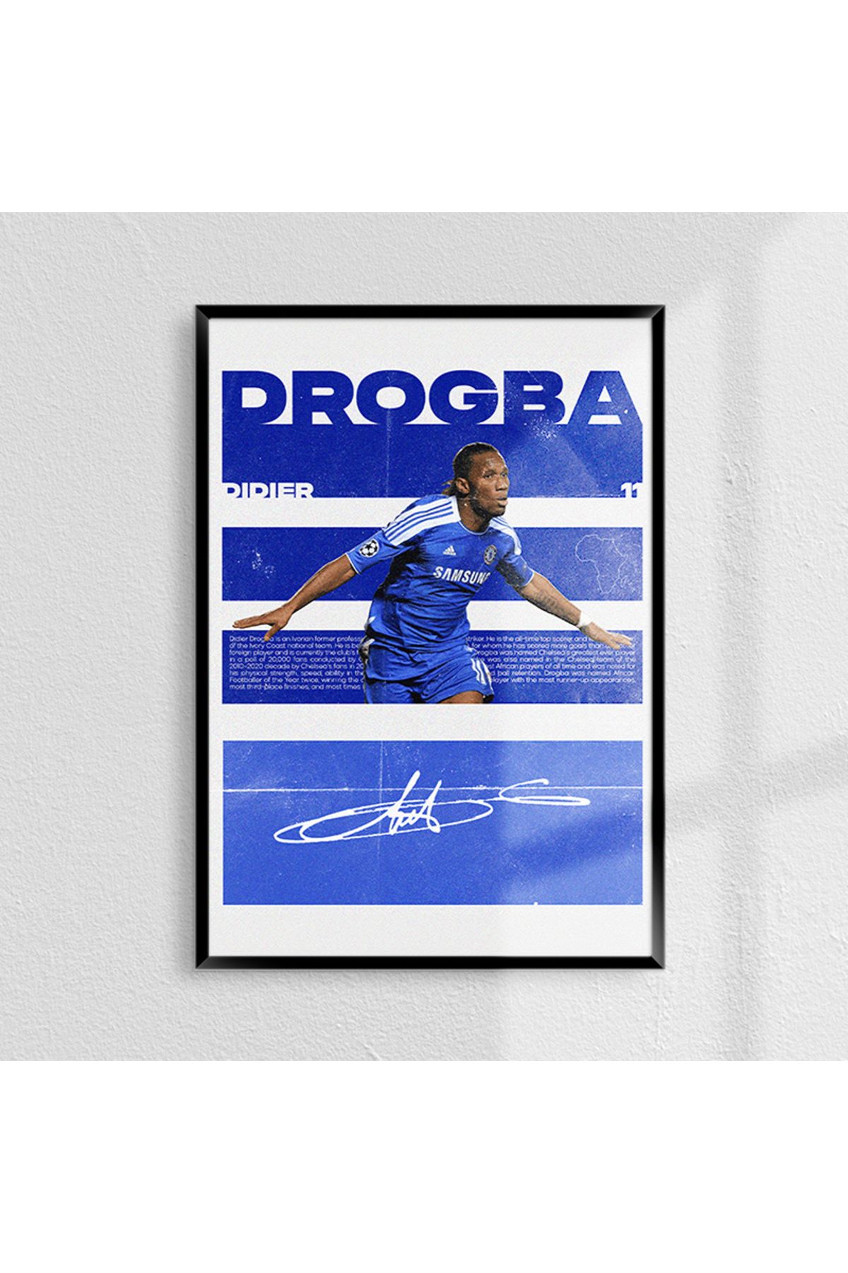 Sekiz Numara Didier Drogba Chelsea Unutulmazlar Serisi Poster