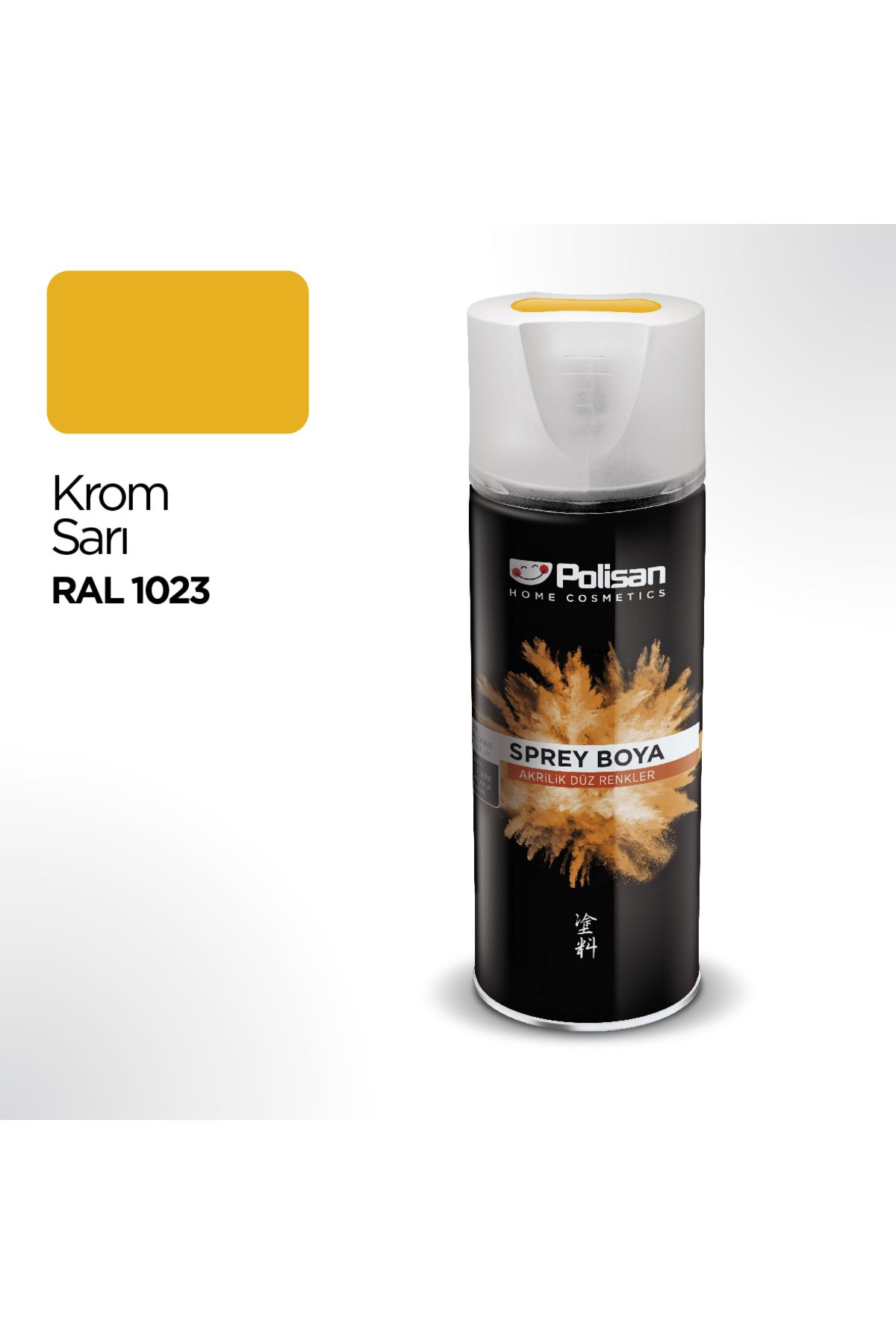 Polisan Akrilik Krom Sarı Sprey Boya 400 ml - Ral 1023