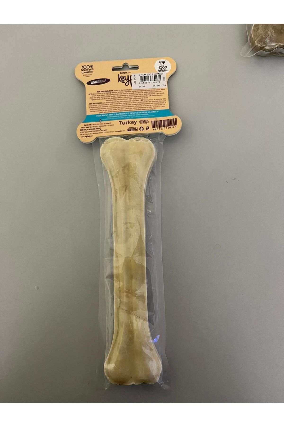 Kemik Keyf White Press Bone-Beyaz Pres Kemik köpek kemirme oyuncagı -M-22cm