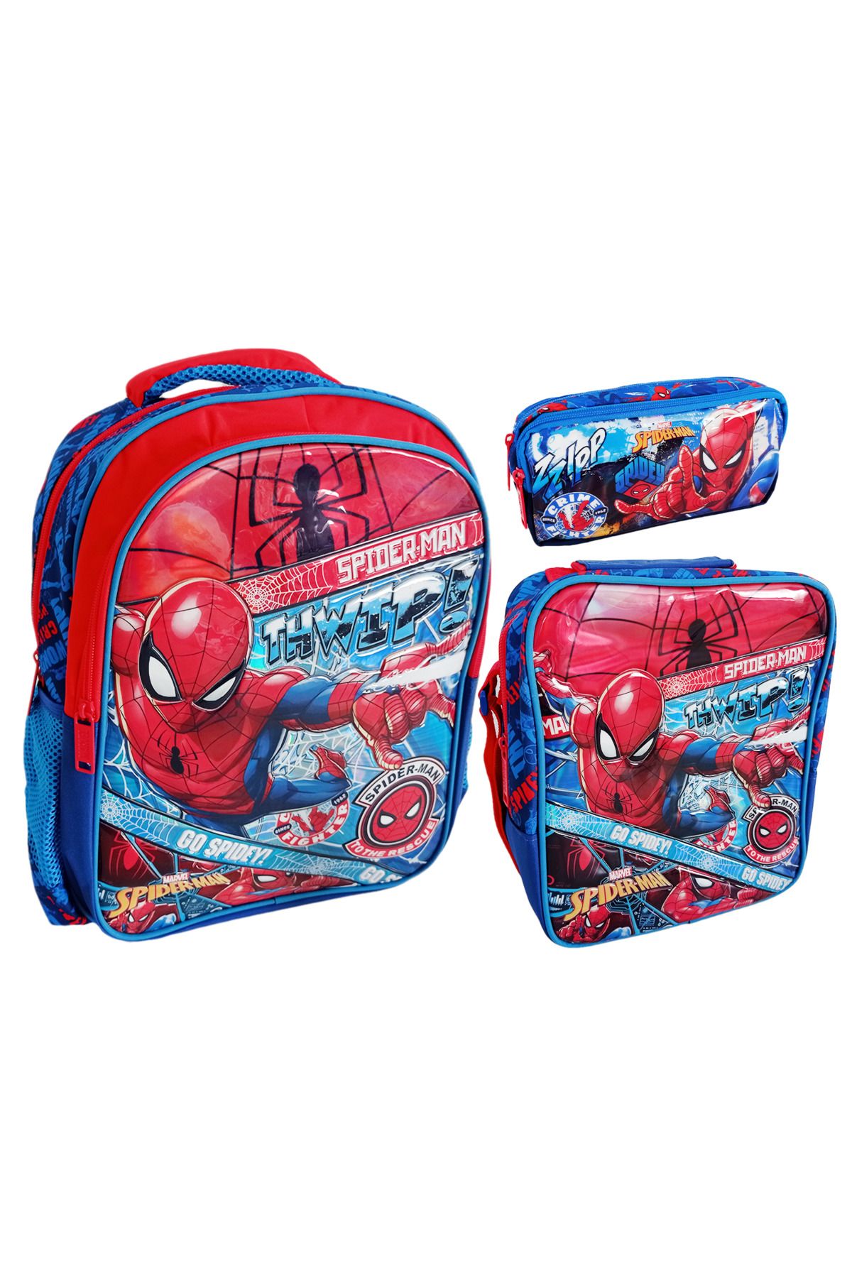 Hakan Çanta Spiderman Okul Çantası Beslenme Çantası Kalemlik 3'lü Set