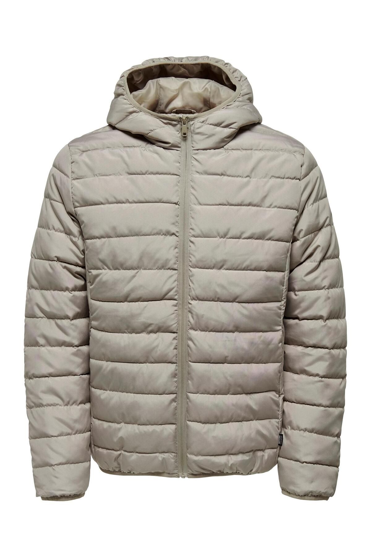 Only & Sons Bron Hood Quılt Jacket Otw Vd Erkek Haki Mont 22025506-03