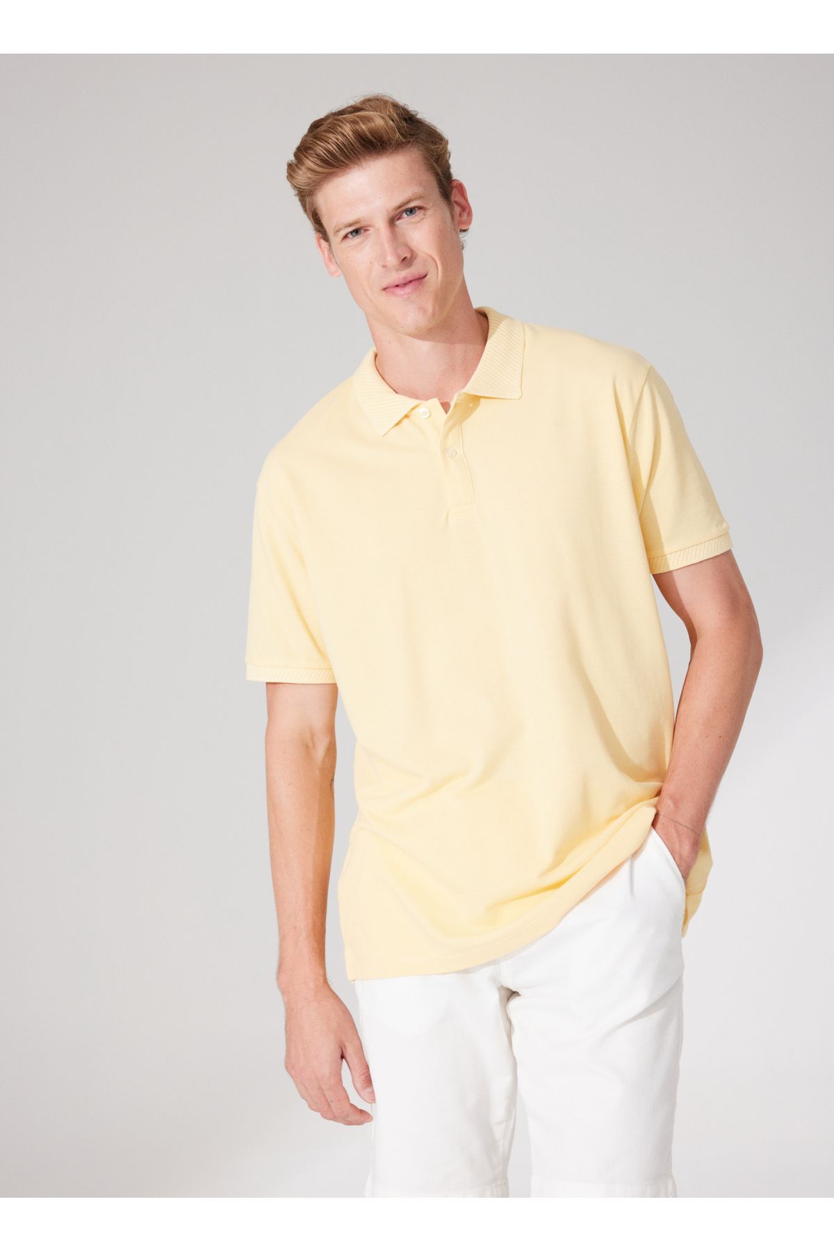 Altınyıldız Classics Altınyıldız Classics Polo Yaka Sarı Erkek T-Shirt 4A9000000001