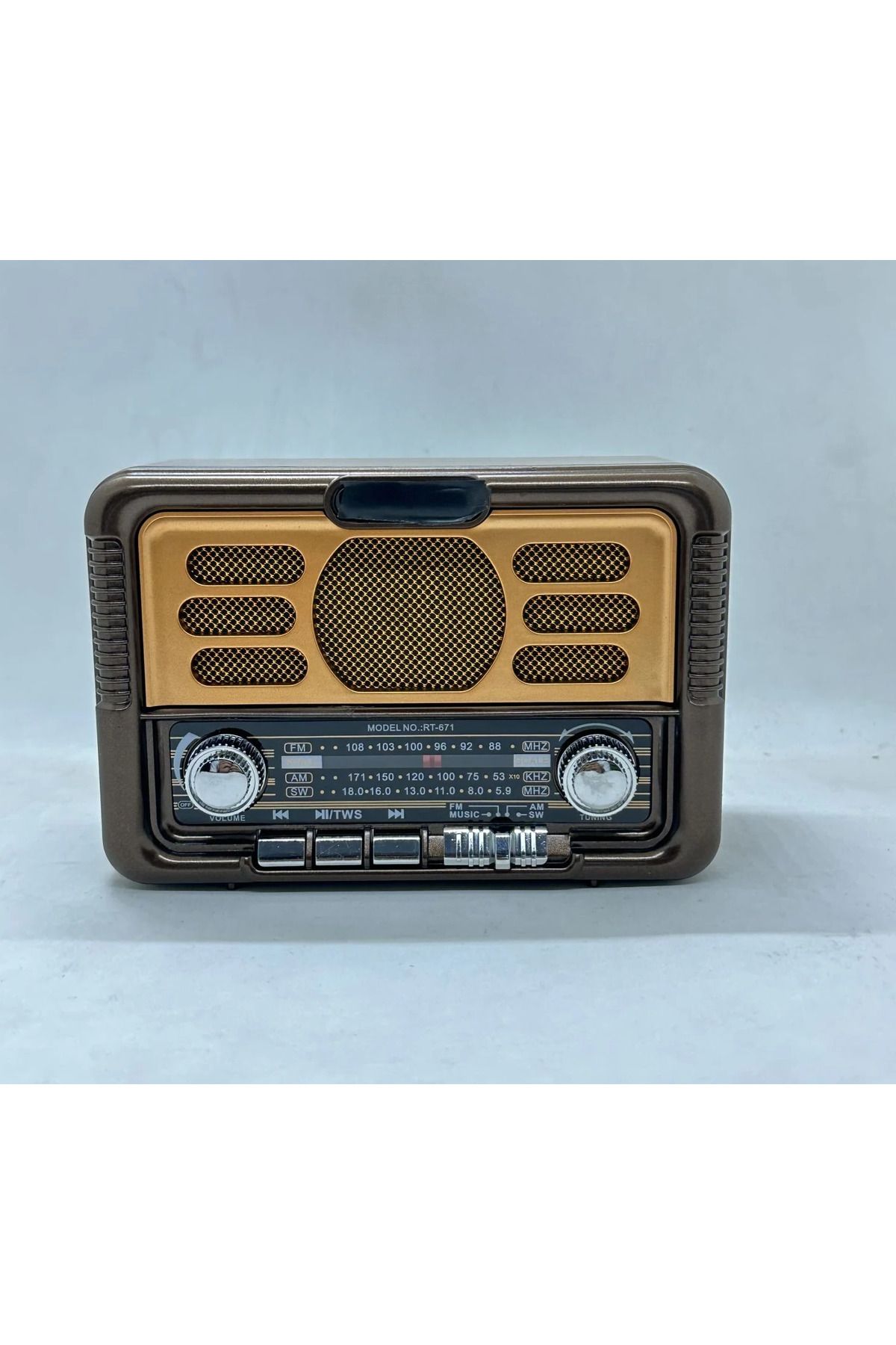 ataşbey RT-671 Orta Boy Güneş Enerjili Bluetooth, Nostalji , FM/AM/SW 3 Band Radyo ,usb, sd ,Aux mp3 player