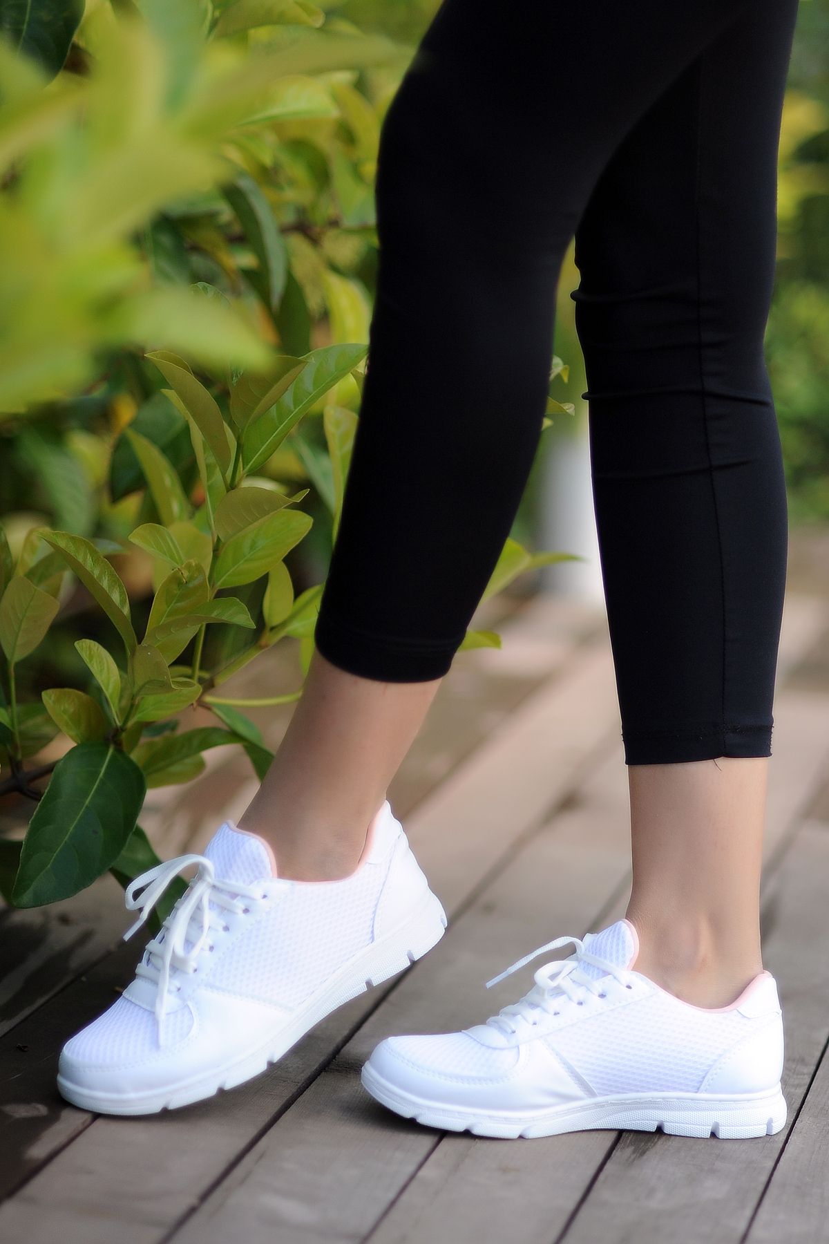 Pembe Potin Kadın Beyaz Sneaker Günlük Spor Ayakkabı