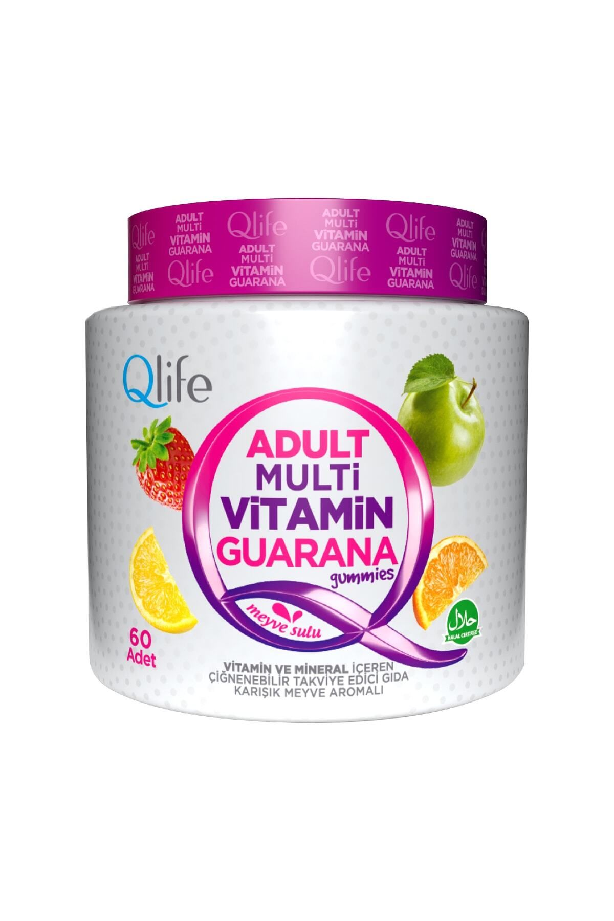 Q LİFE Adult Multivitamin Guarana Gummies 60 Çiğnenebilir Tablet