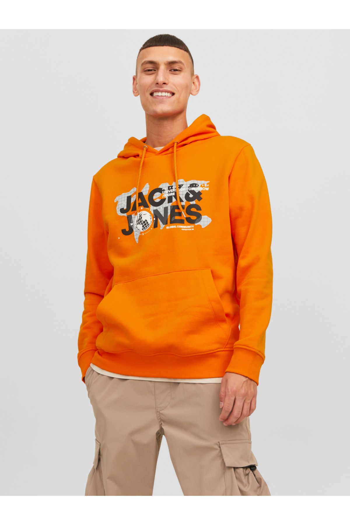 Jack & Jones Logolu Kapüşonlu Sweatshirt - Dust