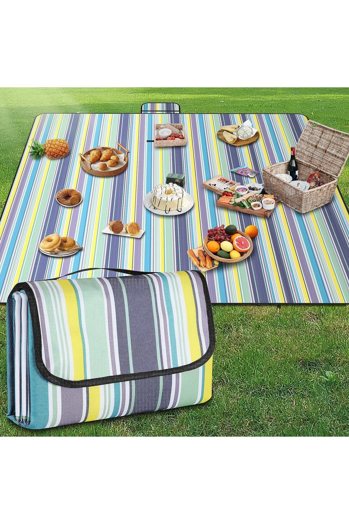 LUPPER plaj örtüsü piknik matı kamp matı piknik örtüsü 200*200 cm