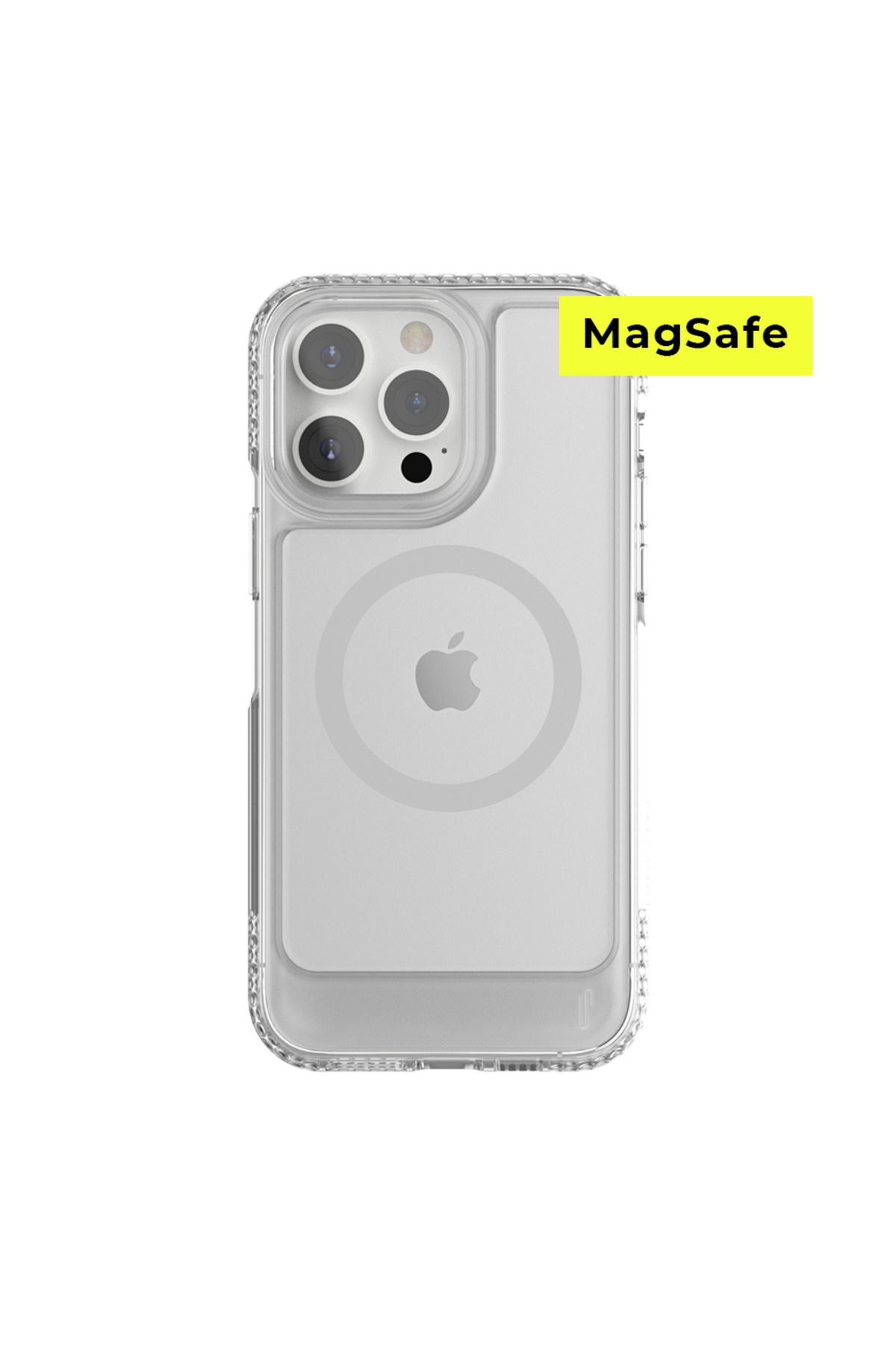 Wrapsol iPhone 14 Pro Kılıf Şeffaf MagsafeUgly Rubber U-Model Compatible