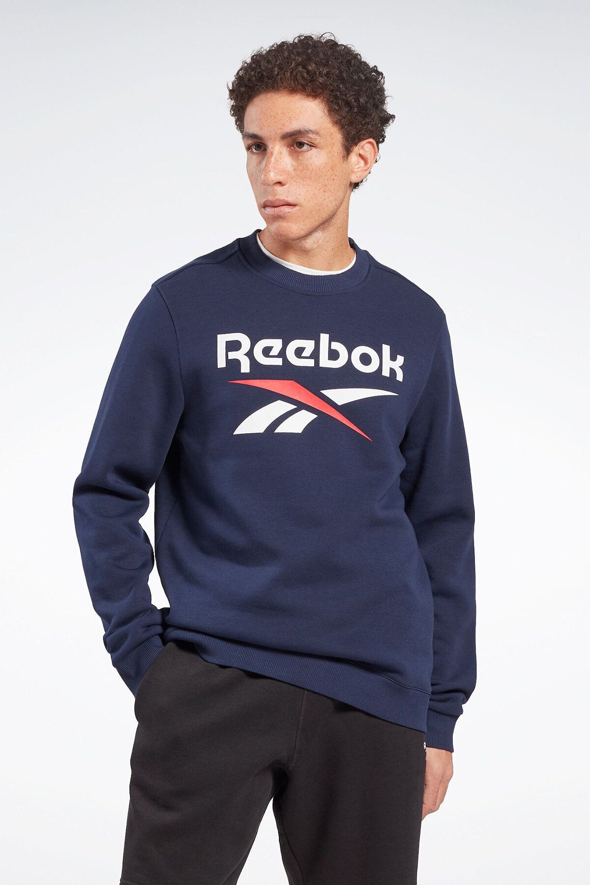 Reebok RI FLC Big Logo Cre Lacivert Erkek Sweatshirt