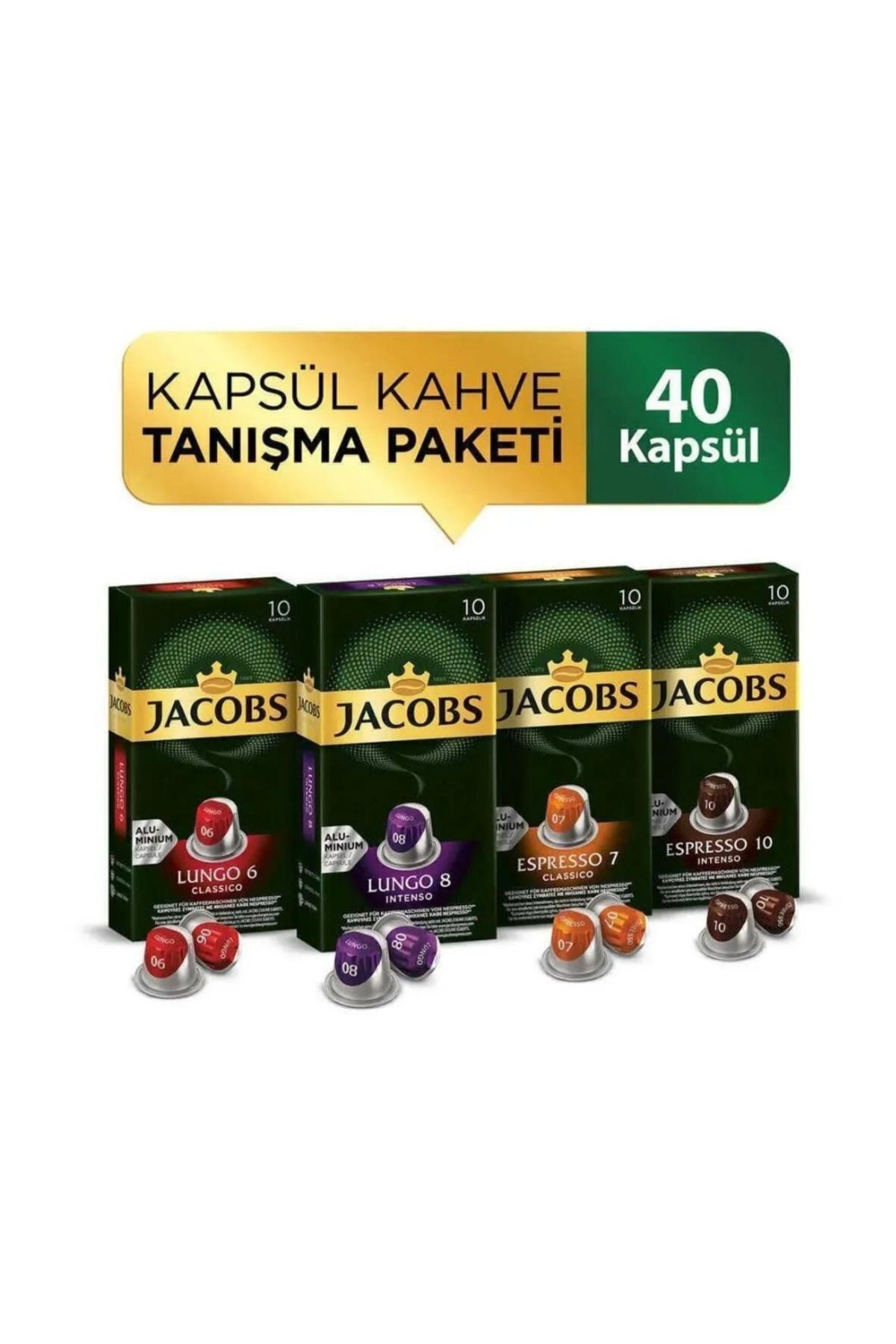Jacobs Bienka Karton Bardak 40 Adet Yanında Kapsül Kahve Tanışma Paketi 40 Kapsül