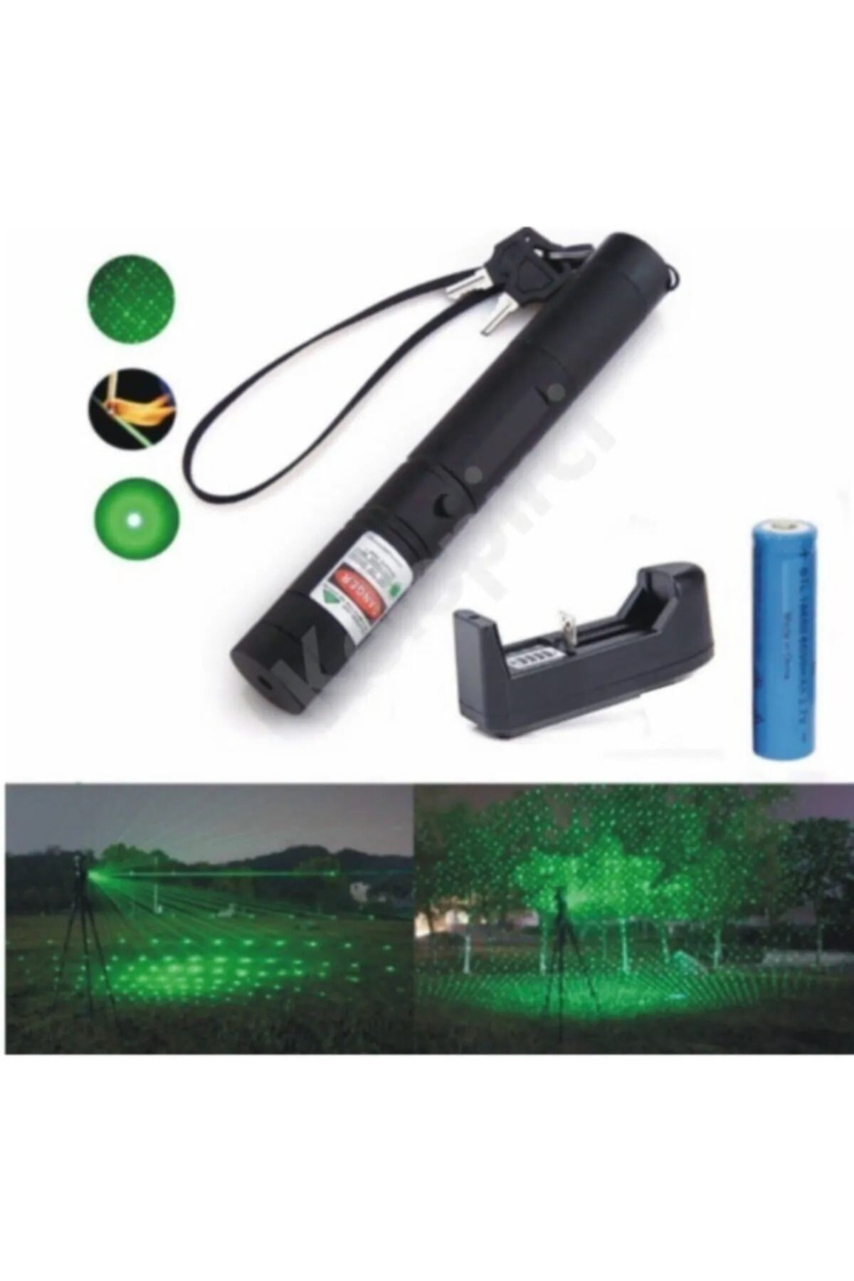 Nanopro Yeşil Şarjlı Lazer Pointer - 10 Km Etkili Kamp Doğa Spor Lazeri green laser pointer