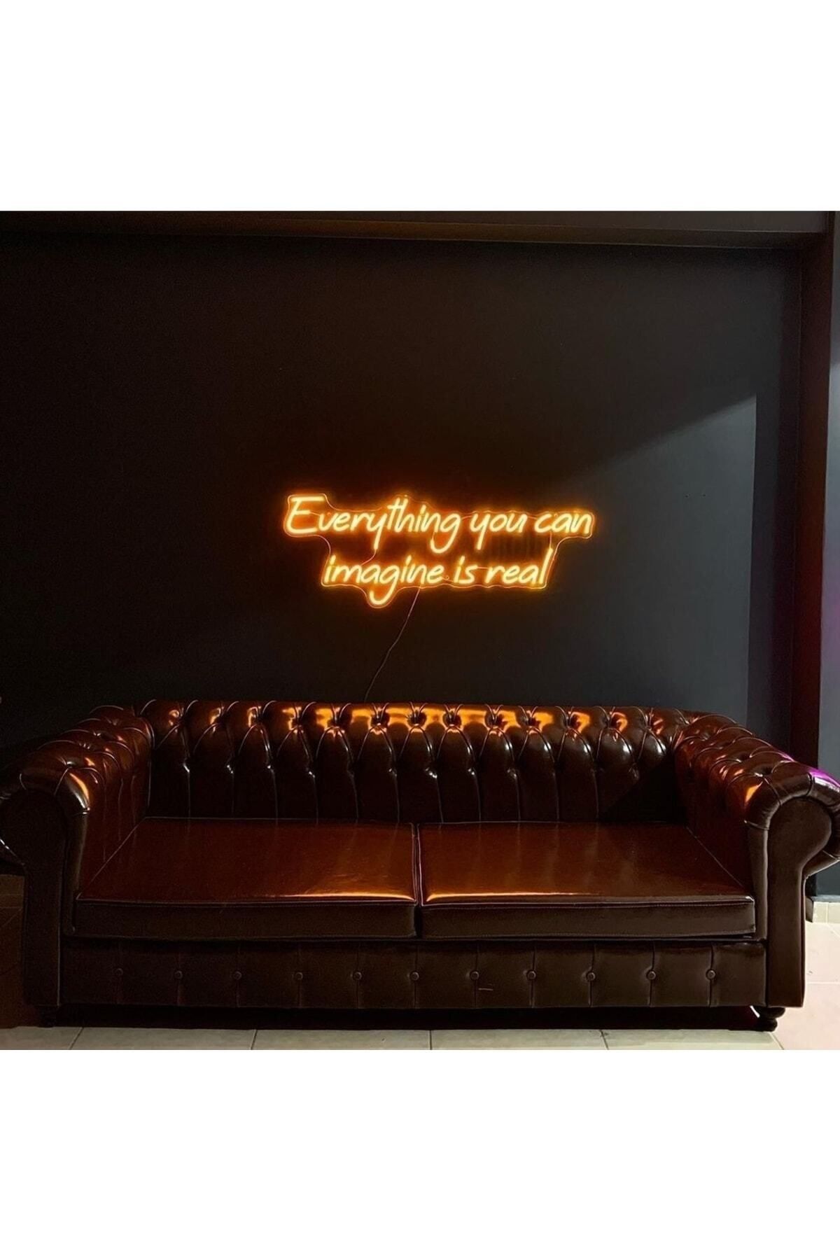 Genel Markalar Everythıng You Can Imagıne Is Real - Neon Led Dekoratif Duvar Yazısı Tabelası Gece Lambası